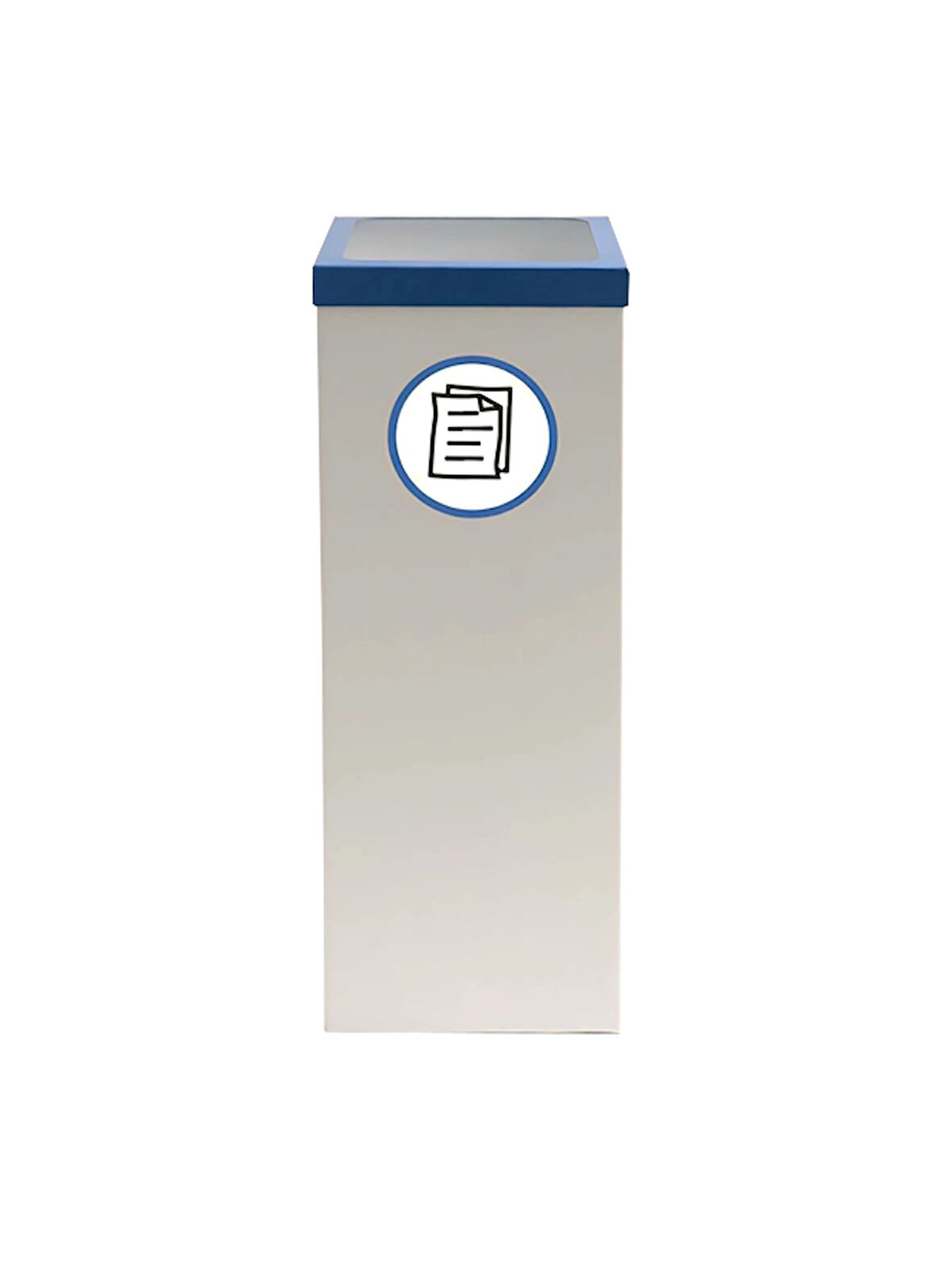Metal Geri Dönüşüm Sıfır Atık Kutusu Beyaz 25X25X70 Elektrostatik Toz Boyalı (Kağıt)