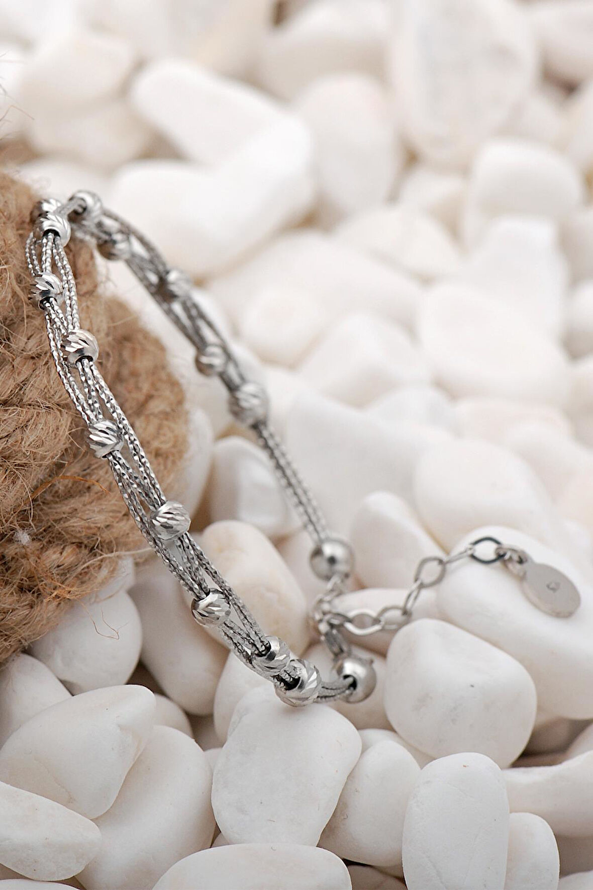 Dorissa Rodyumlu Örgü Gümüş Bilezik 02