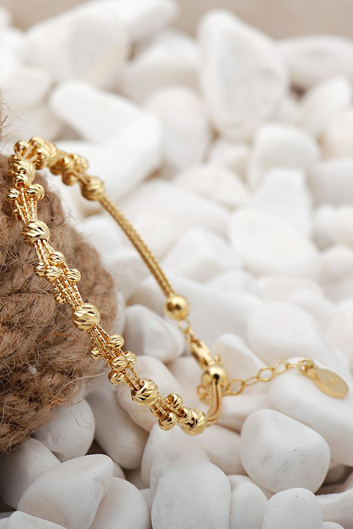 Dorissa Altın Yaldızlı Tasarım Gümüş Bilezik 06