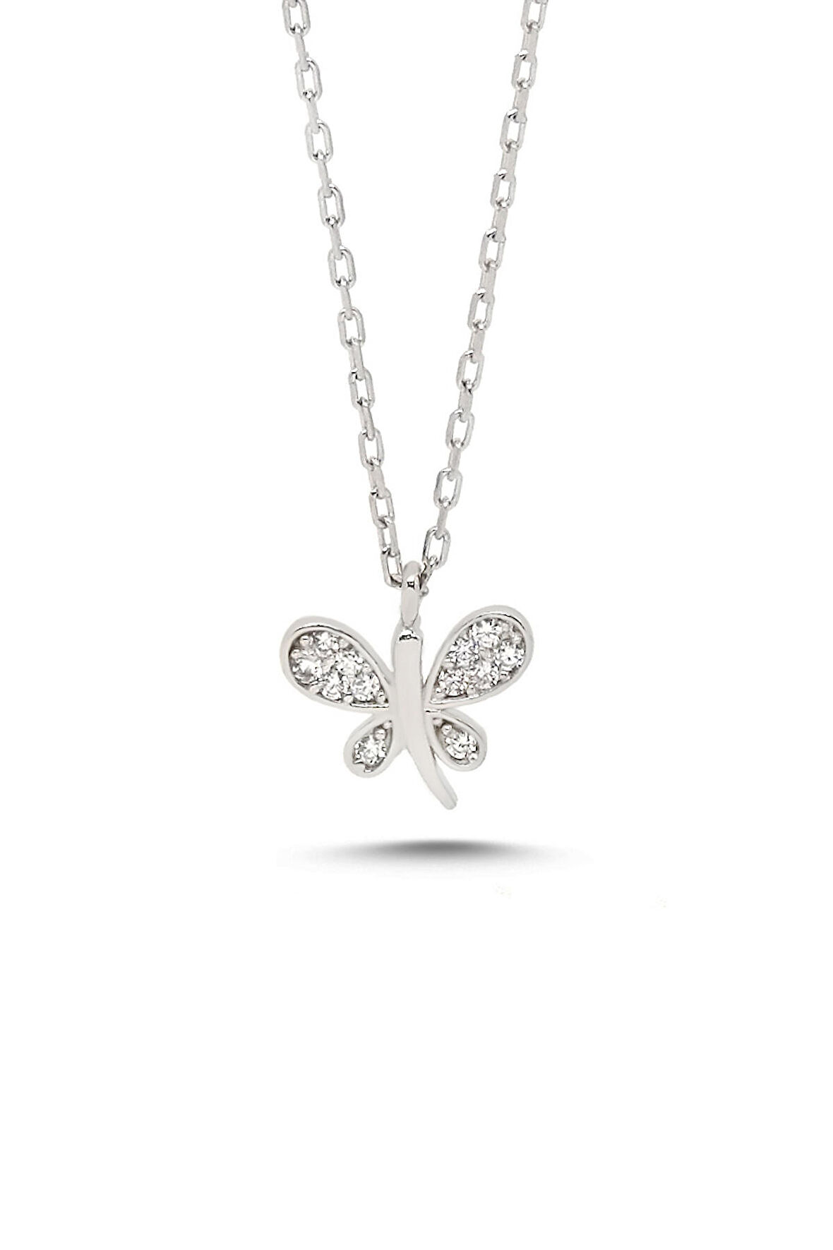 Kadın Kelebek Tasarım Minimal  925 Ayar Gümüş Kolye