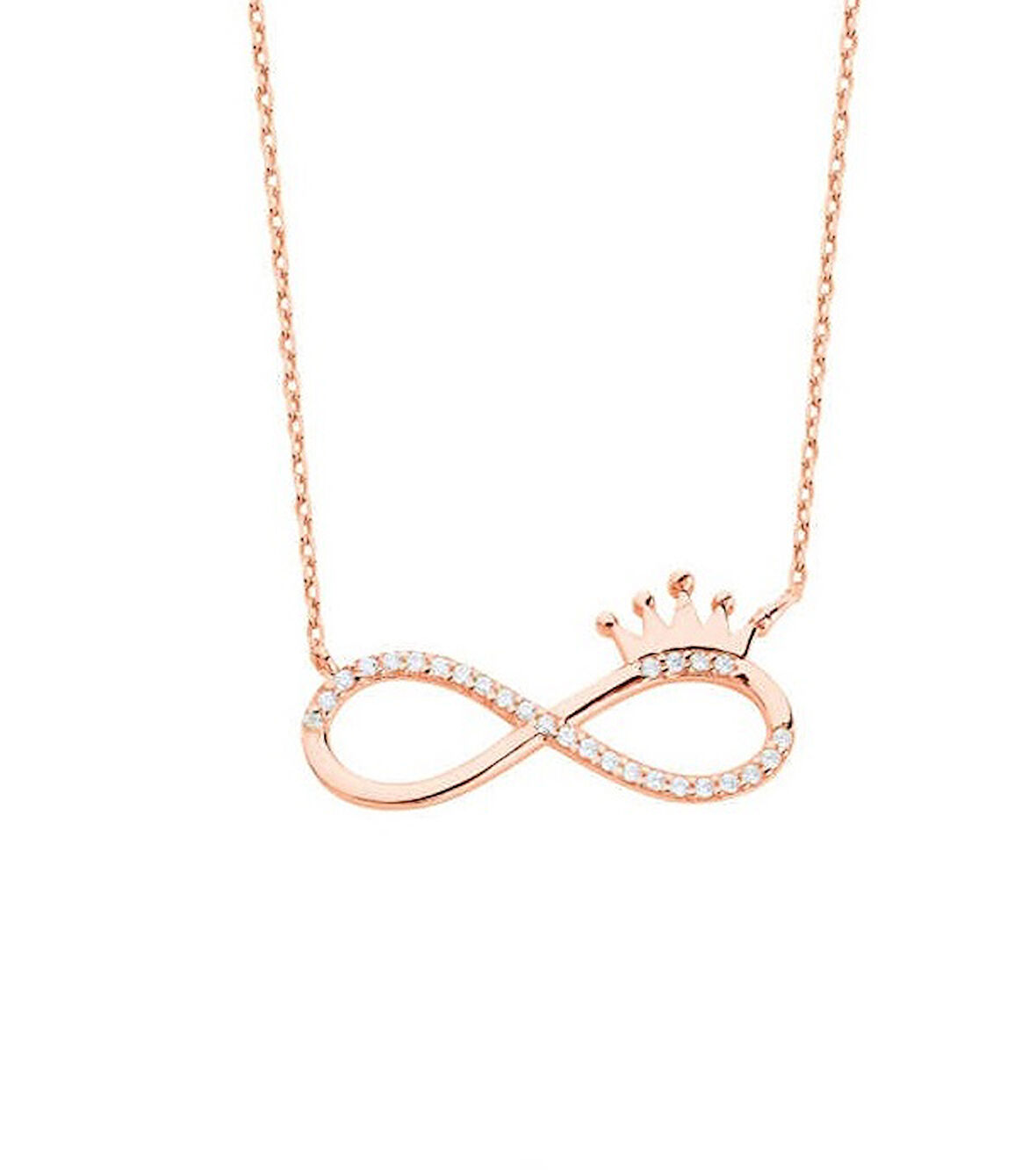 Sonsuzluk Tacı Gümüş Rose Kolye GMS1806