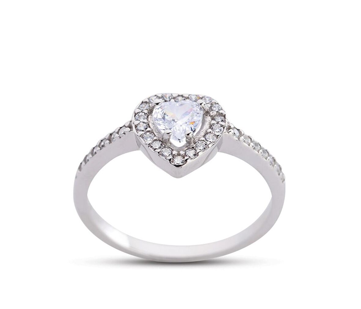 Kalpli Anturaj Beyaz Renk Gümüş Yüzük GMS190