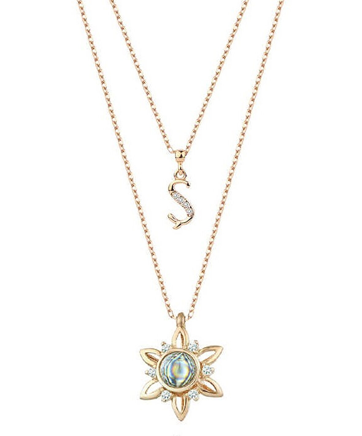 100 Dilde Seni Seviyorum Harfli Çiçekli Rose Renk Gümüş Kolye GMS2064