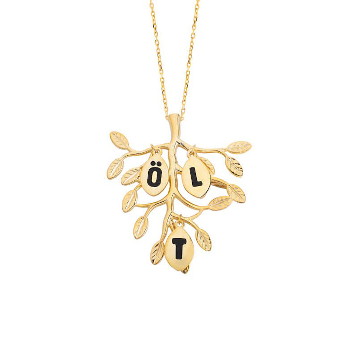 Sevgi Ağacı Aile Harfli Gümüş Kolye  GMS996