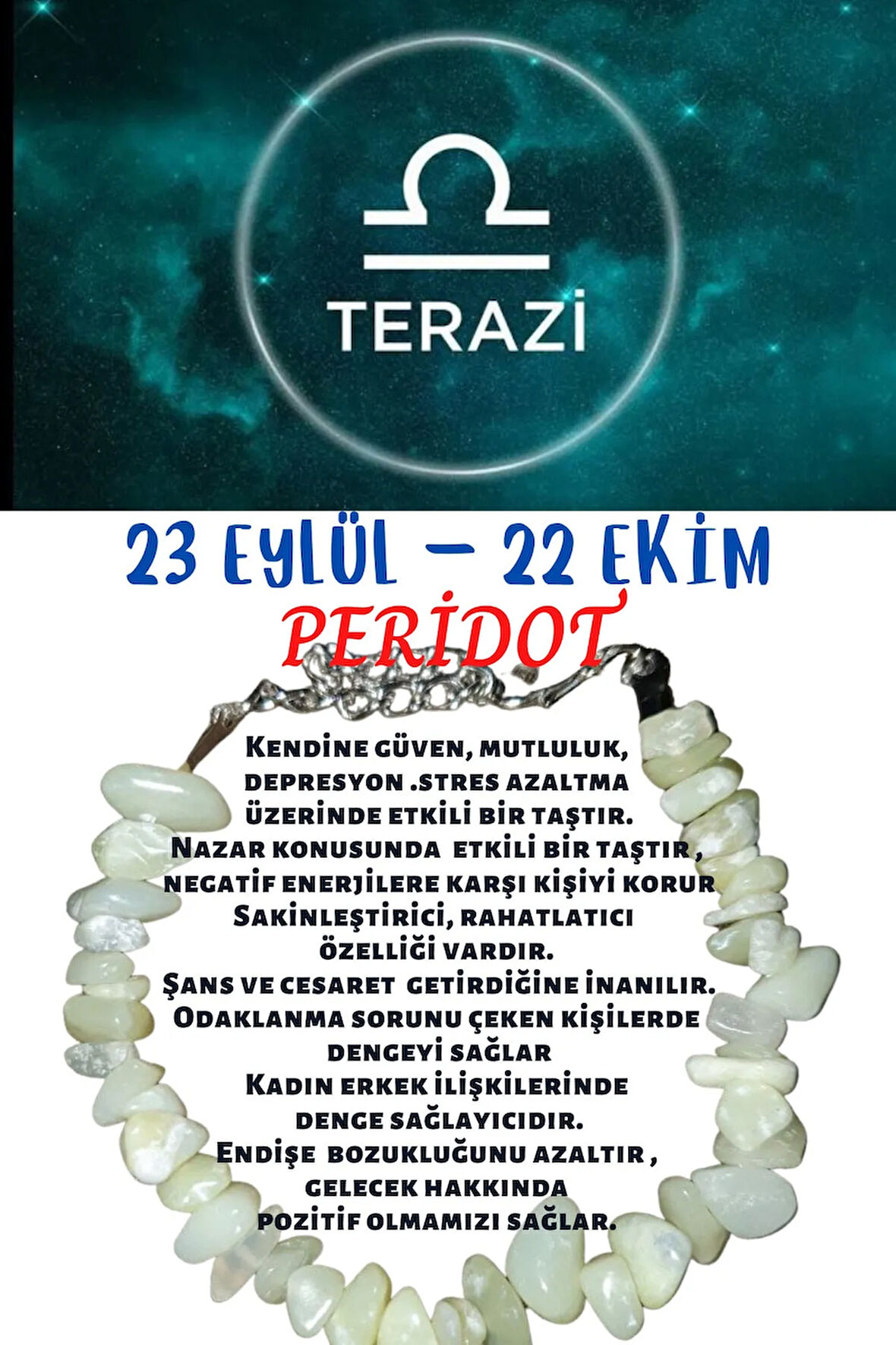 Sertifikalı Terazi Burcu Bilekliği