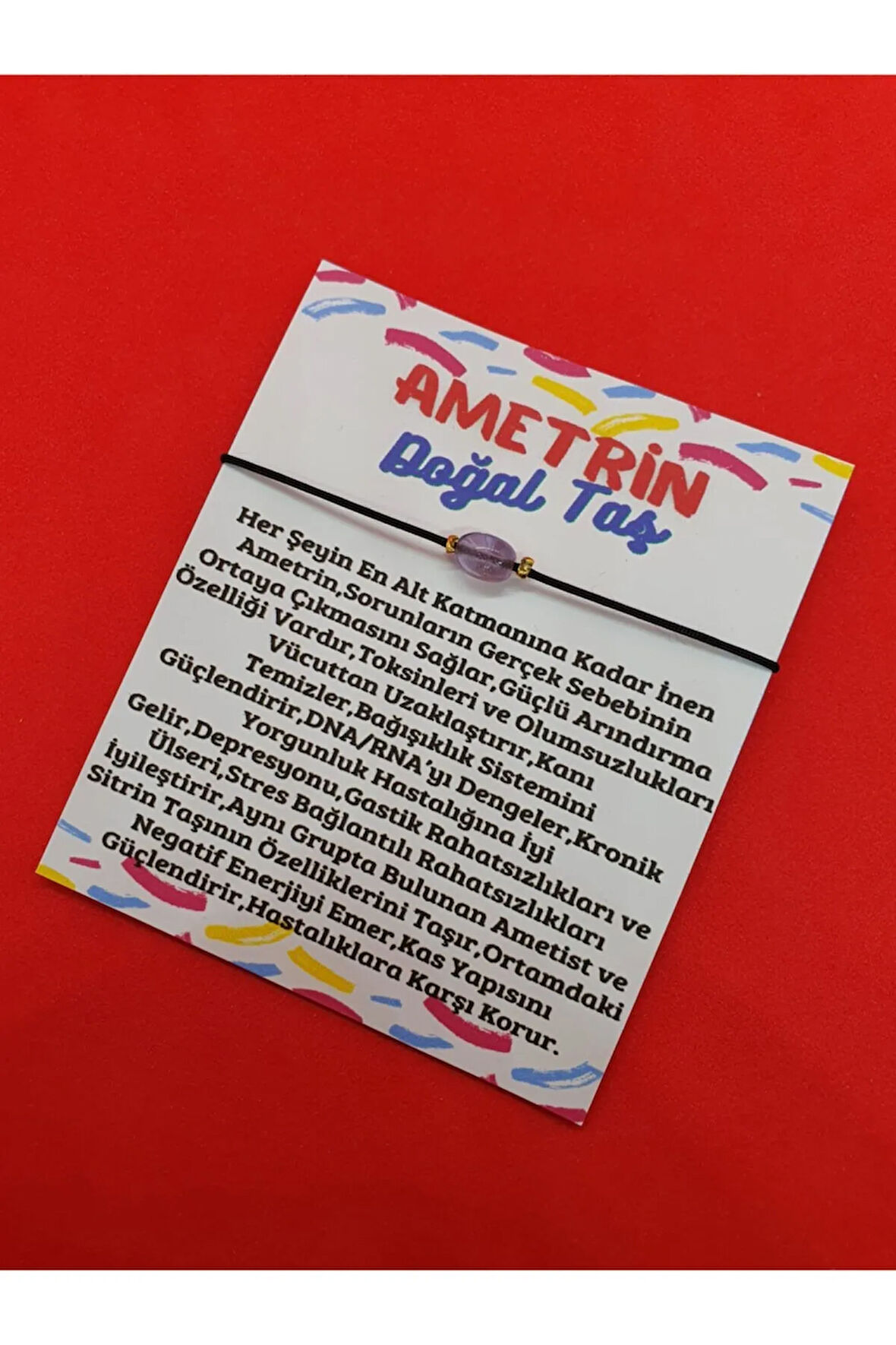 Sertifikalı Ametrin Doğal Taş Ip Ayarlamalı Bileklik