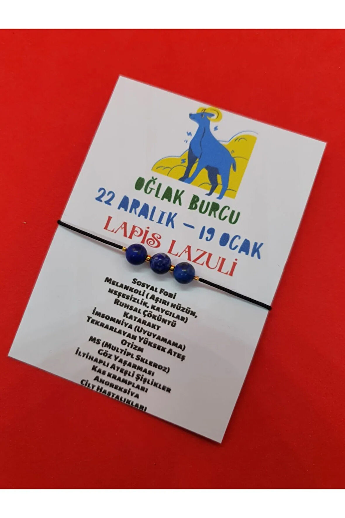 Sertifikalı Oğlak Burcu Lapis Taşı Bileklik