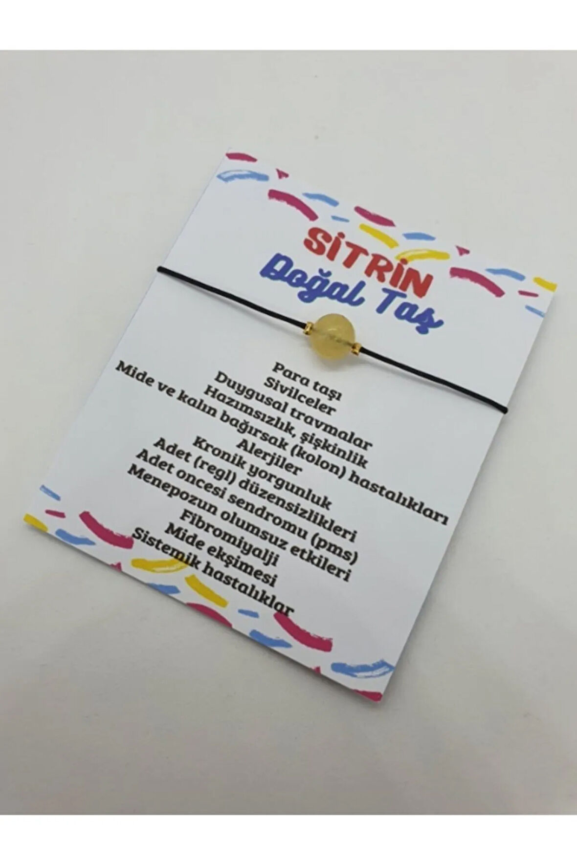 Sertifikalı Sitrin Doğal Taş Ip Bileklik Orijinal Doğal Taş Makrome