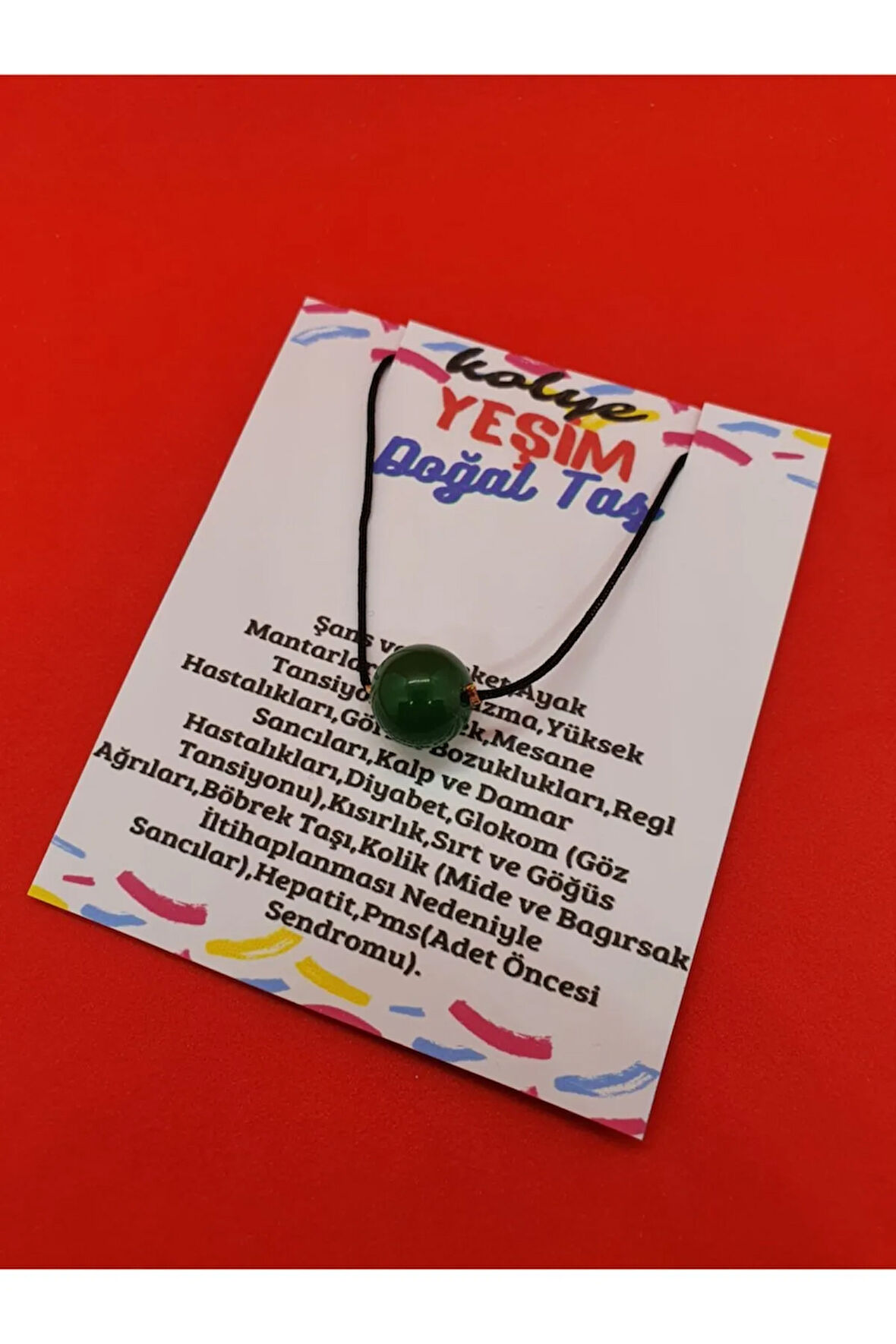 Sertifikalı Yeşim Taşı Kolye Ayarlanabilir Orijinal Doğal Taş Çok Fonksiyonlu Kolye