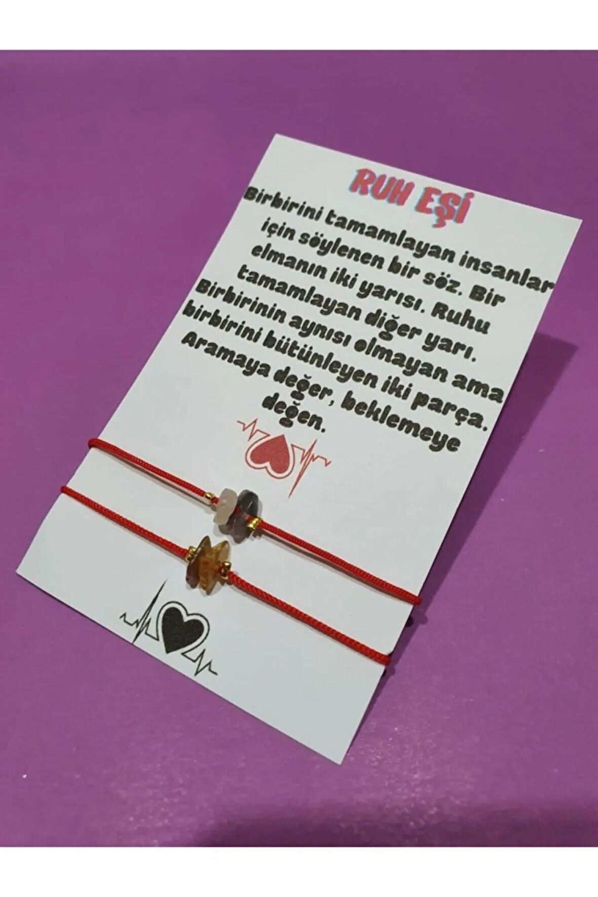 Sertifikalı Ruh Eşi Turmalin Doğal Taşlı Ip Bileklik