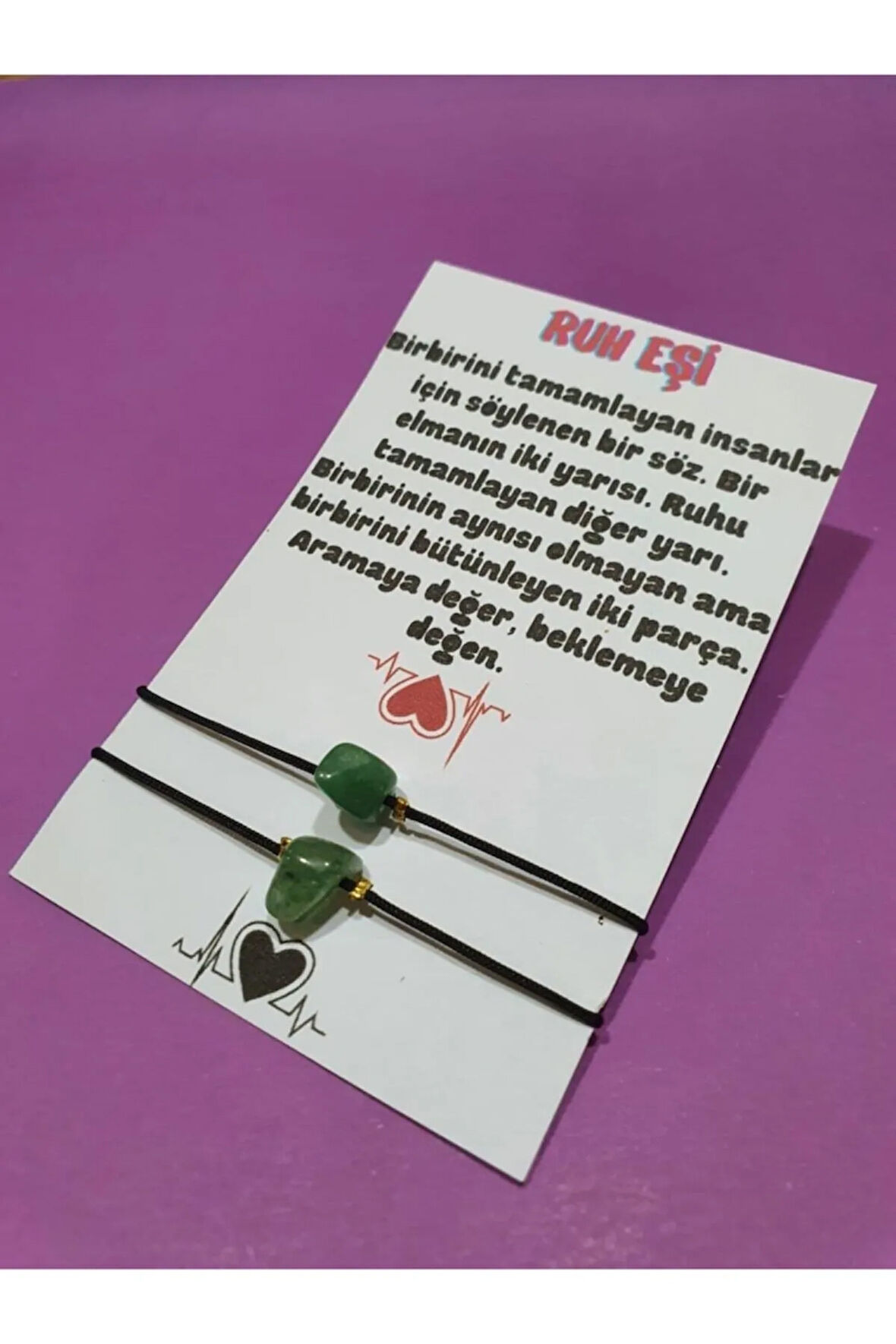 Sertifikalı Ruh Eşi Yeşim Doğal Taşlı Ip Bileklik