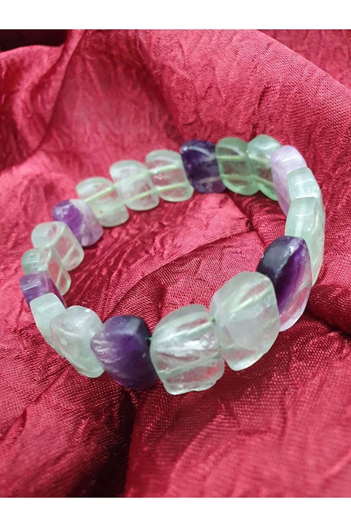 Unisex Doğal Florit Taşı Bileklik