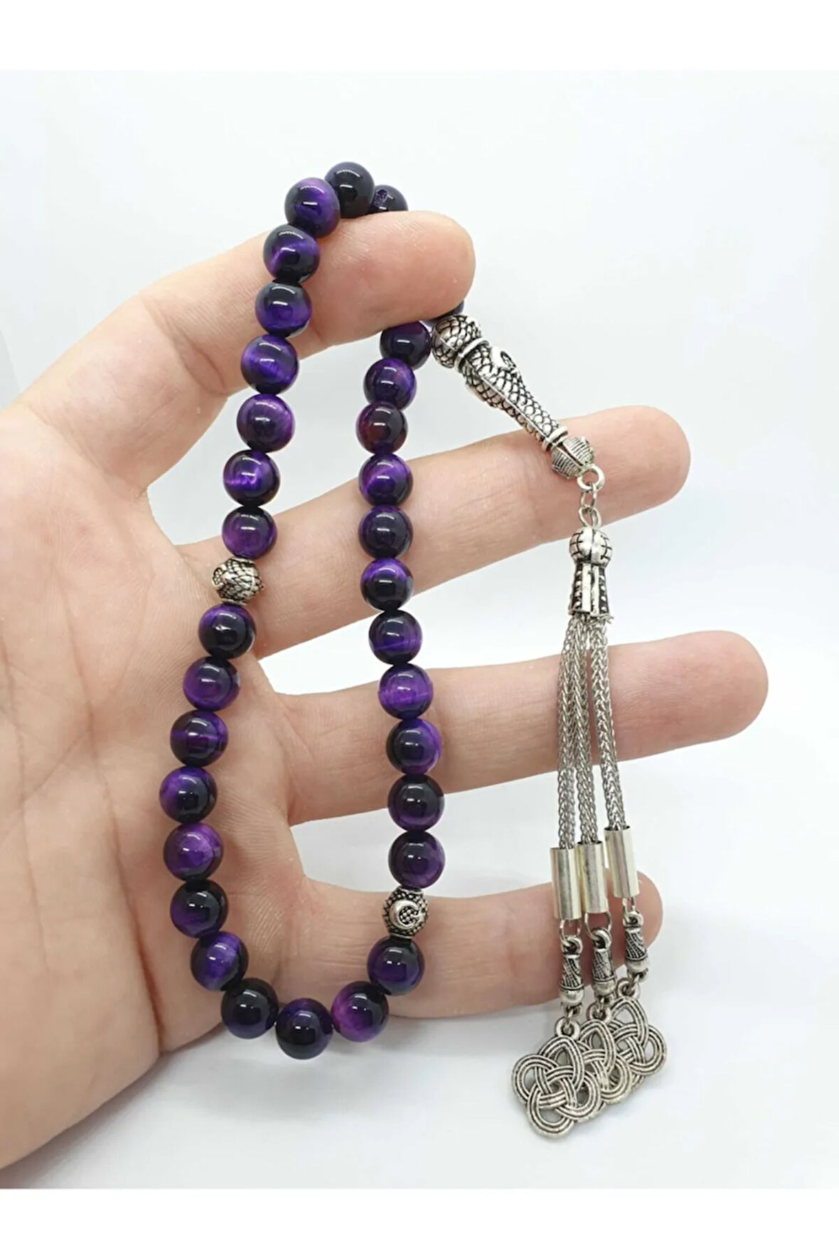 Sertifikalı Kaplan Gözü Doğal Taş Tesbih 8 Mm Kalite Aaa