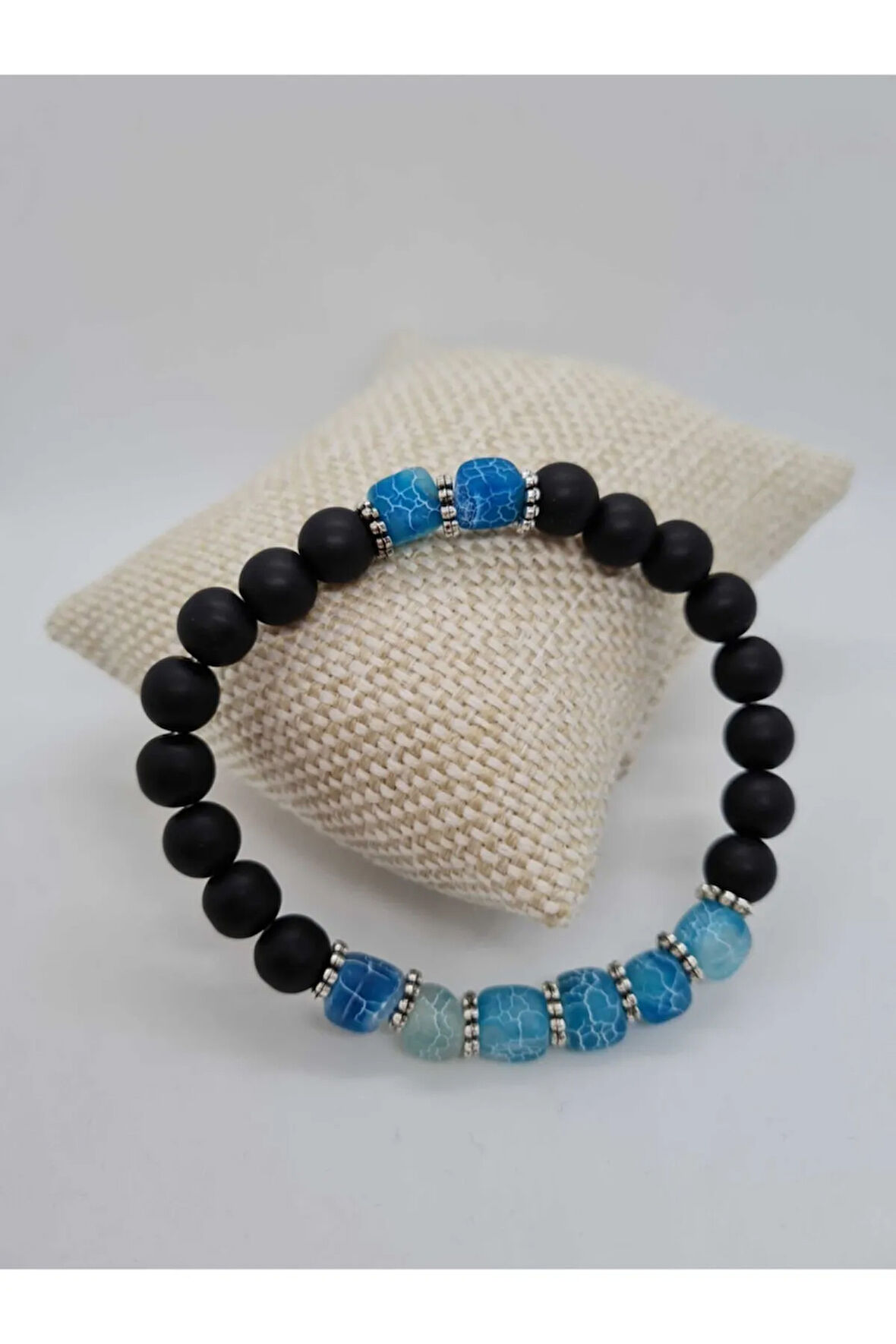 Sertifikalı Küp Akik Ve Oniks Doğal Taş Bileklik