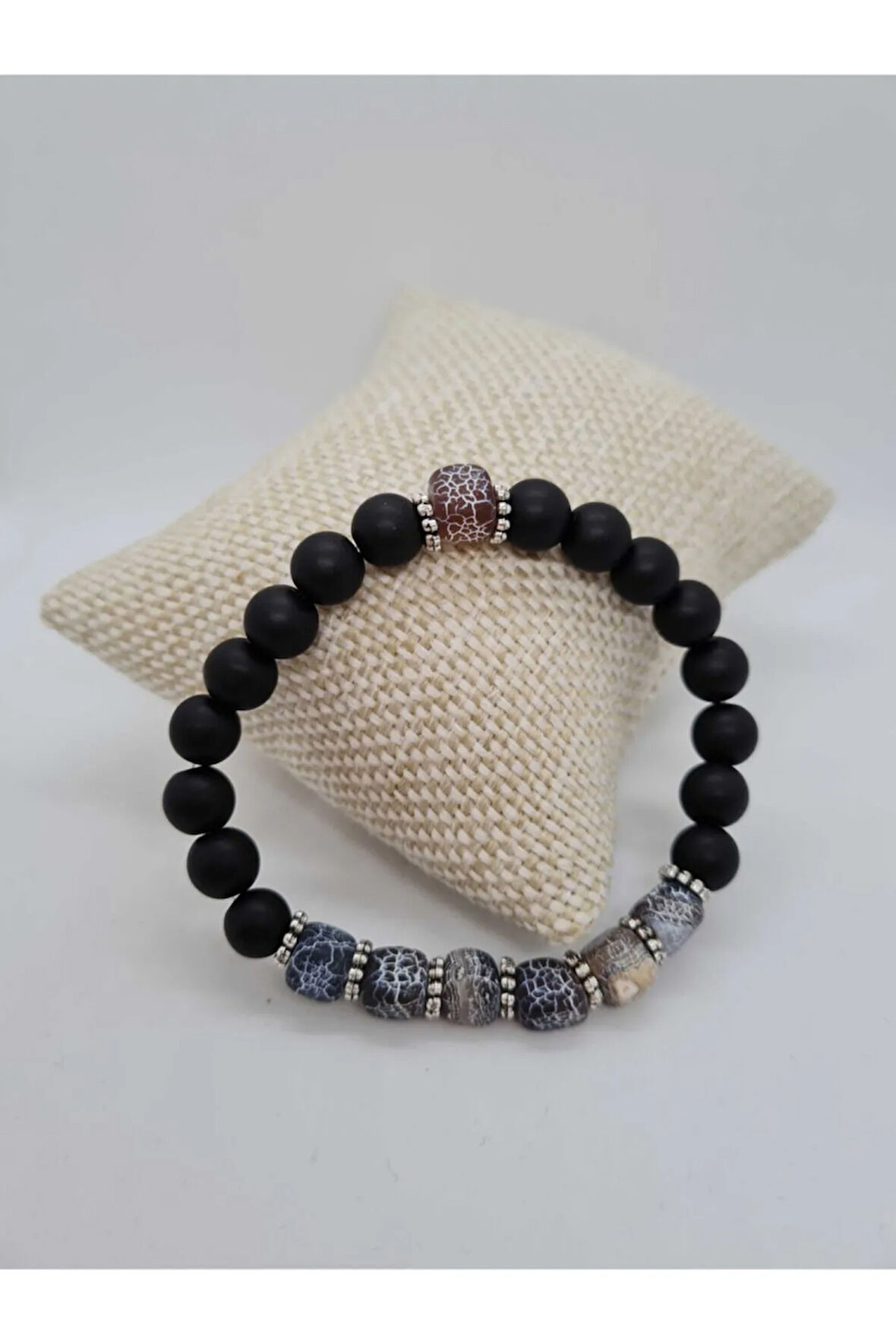 Sertifikalı Küp Akik Ve Oniks Doğal Taş Bileklik