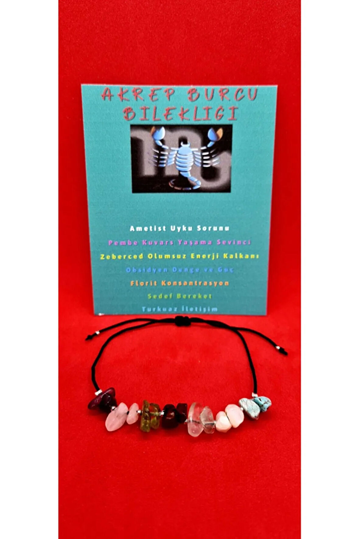 Sertifikalı Akrep Burcu Bileklik Doğal Taş