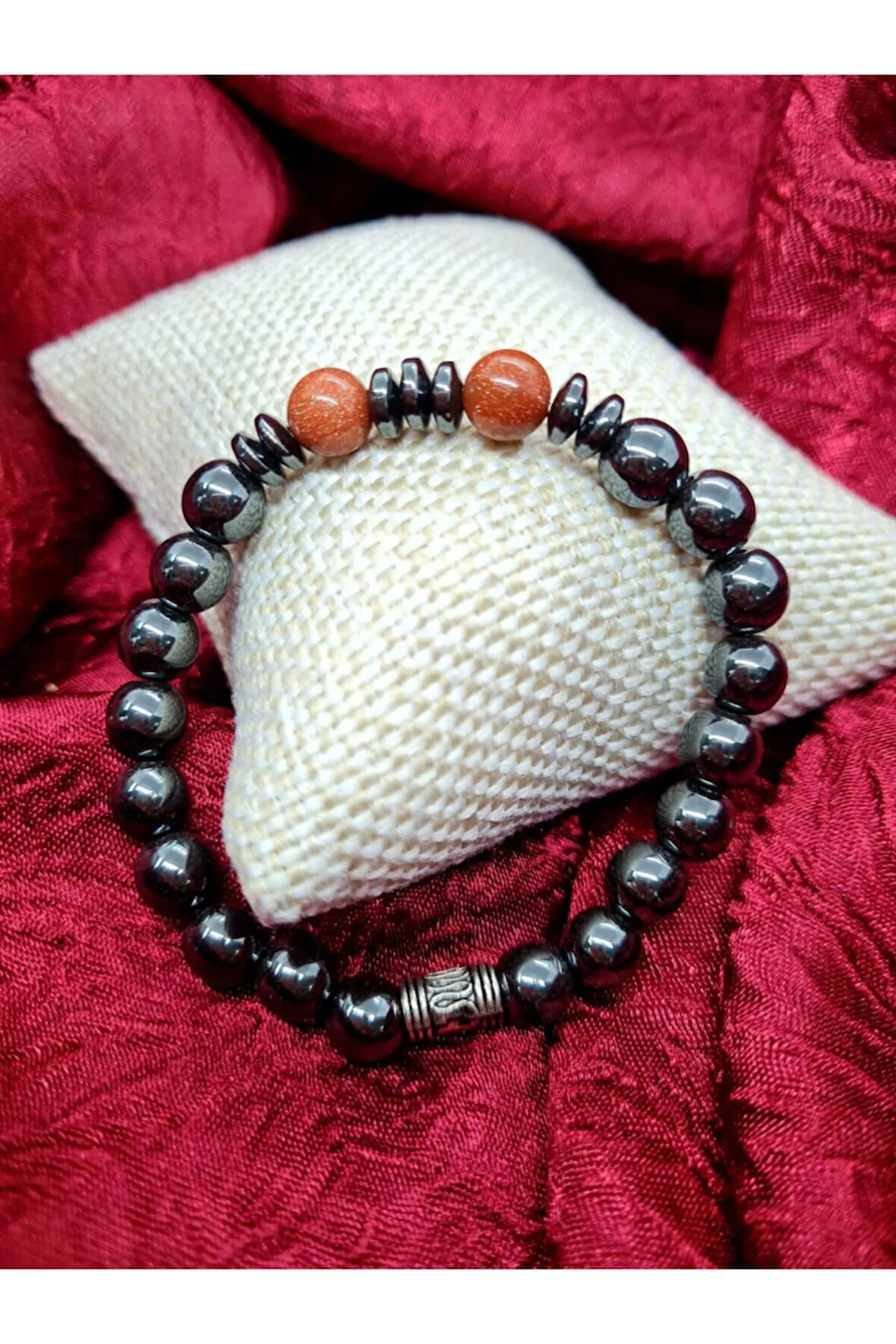 Sertifikalı Yıldız & Hematit Doğal Taş Bileklik