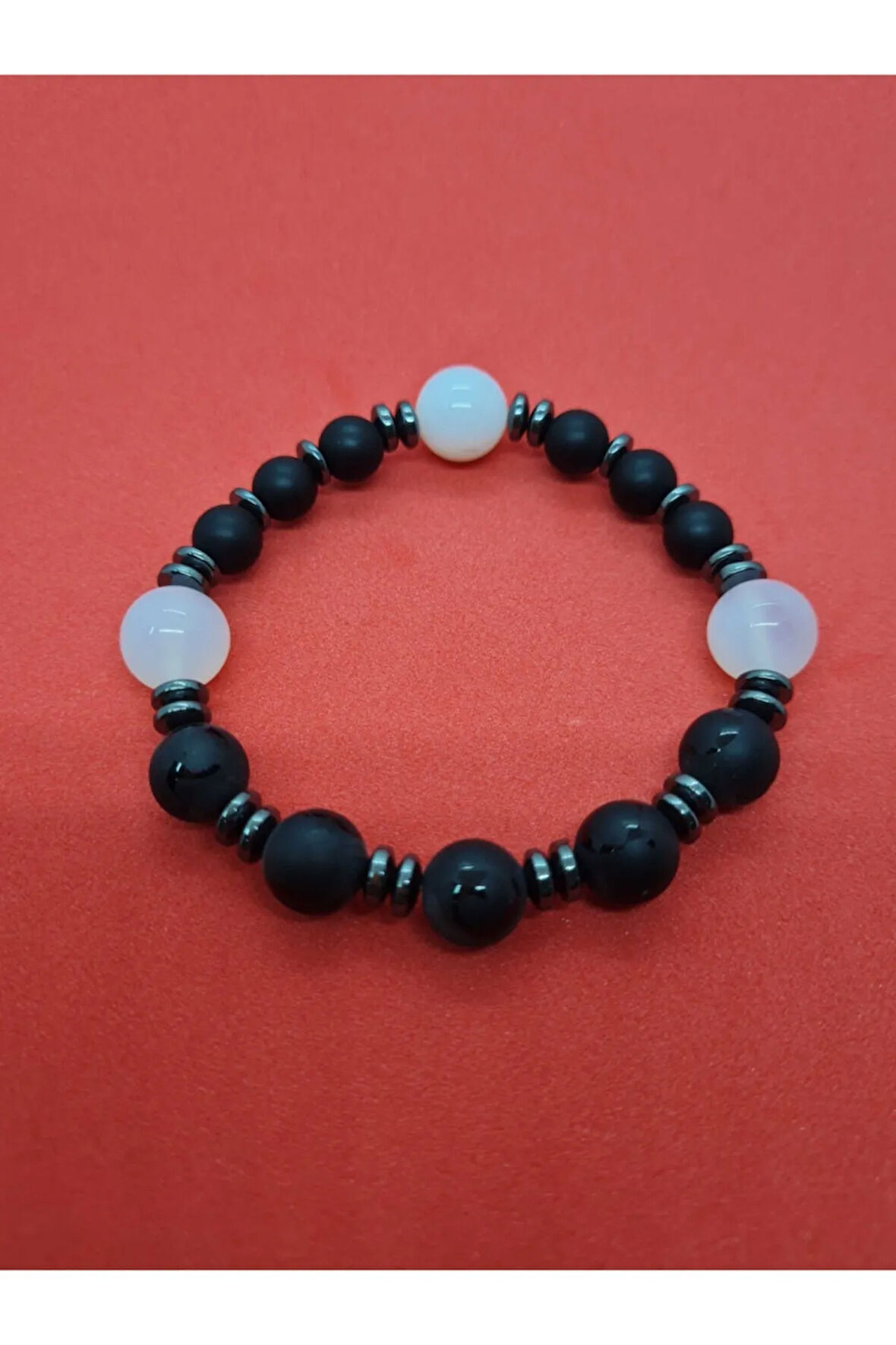 Sertifikalı Opal, Obsidyen, Hematit, Oniks Doğal Taş Bileklik Tasarım