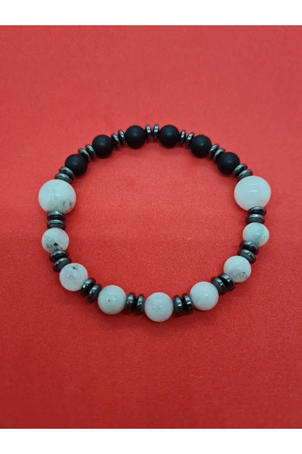 Sertifikalı Aytaşı Hematit Oniks Doğal Taş Bileklik Tasarım