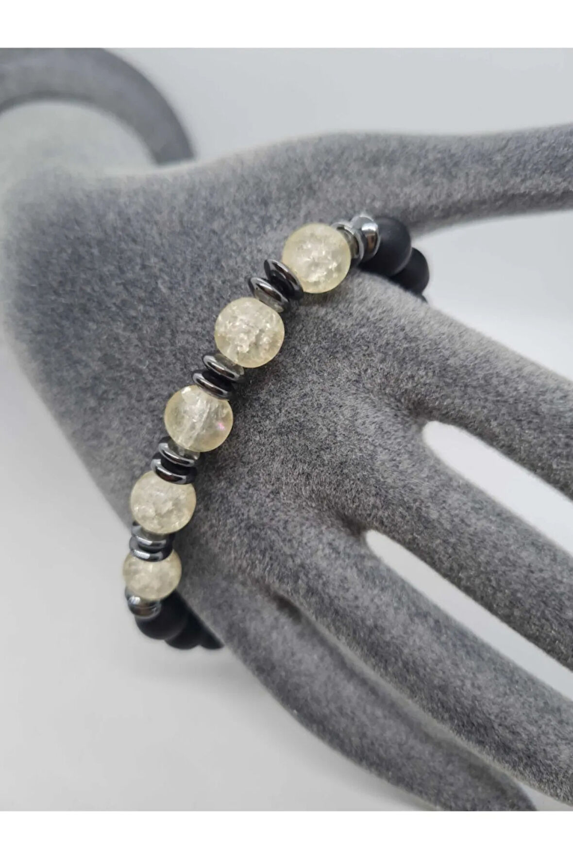Sertifikalı Necef, Hematit, Oniks Doğal Taş Bileklik Tasarım