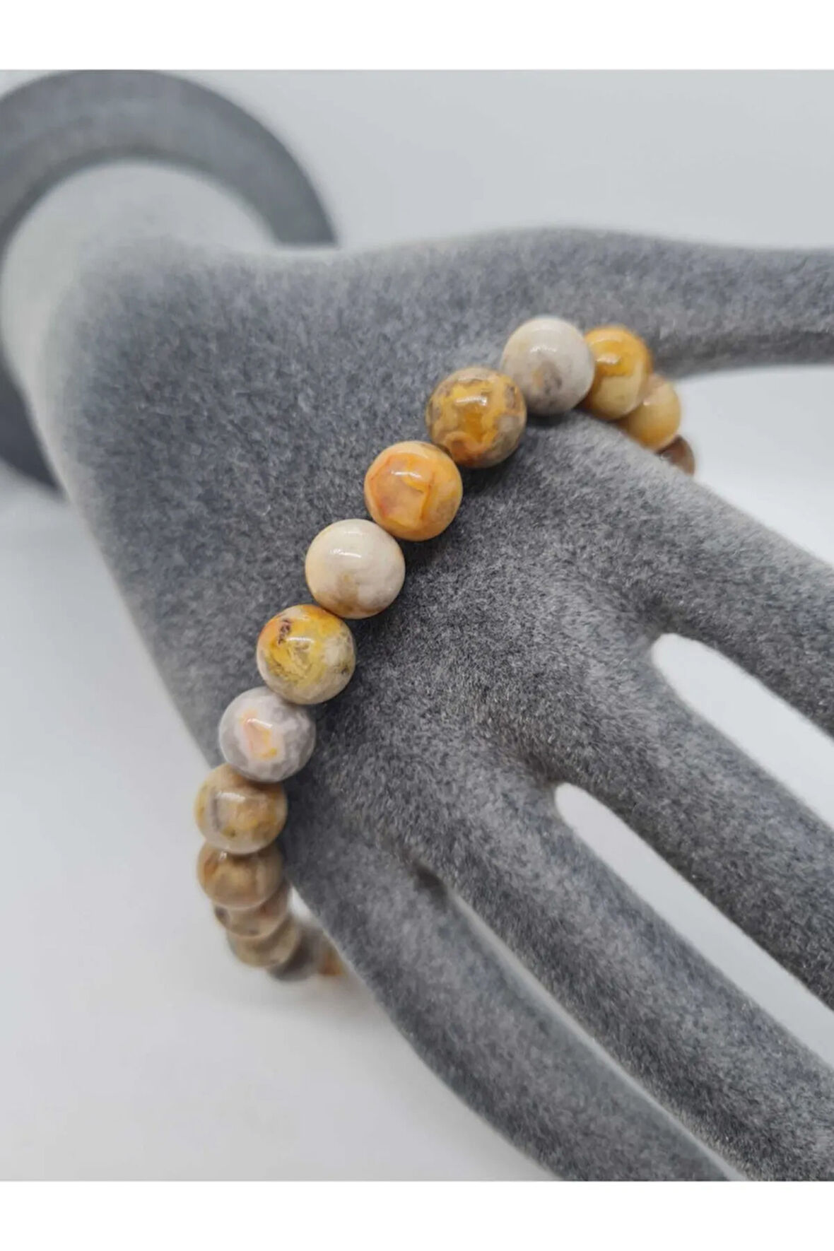 Sertifikalı Doğal Taş Jasper Bileklik 8mm