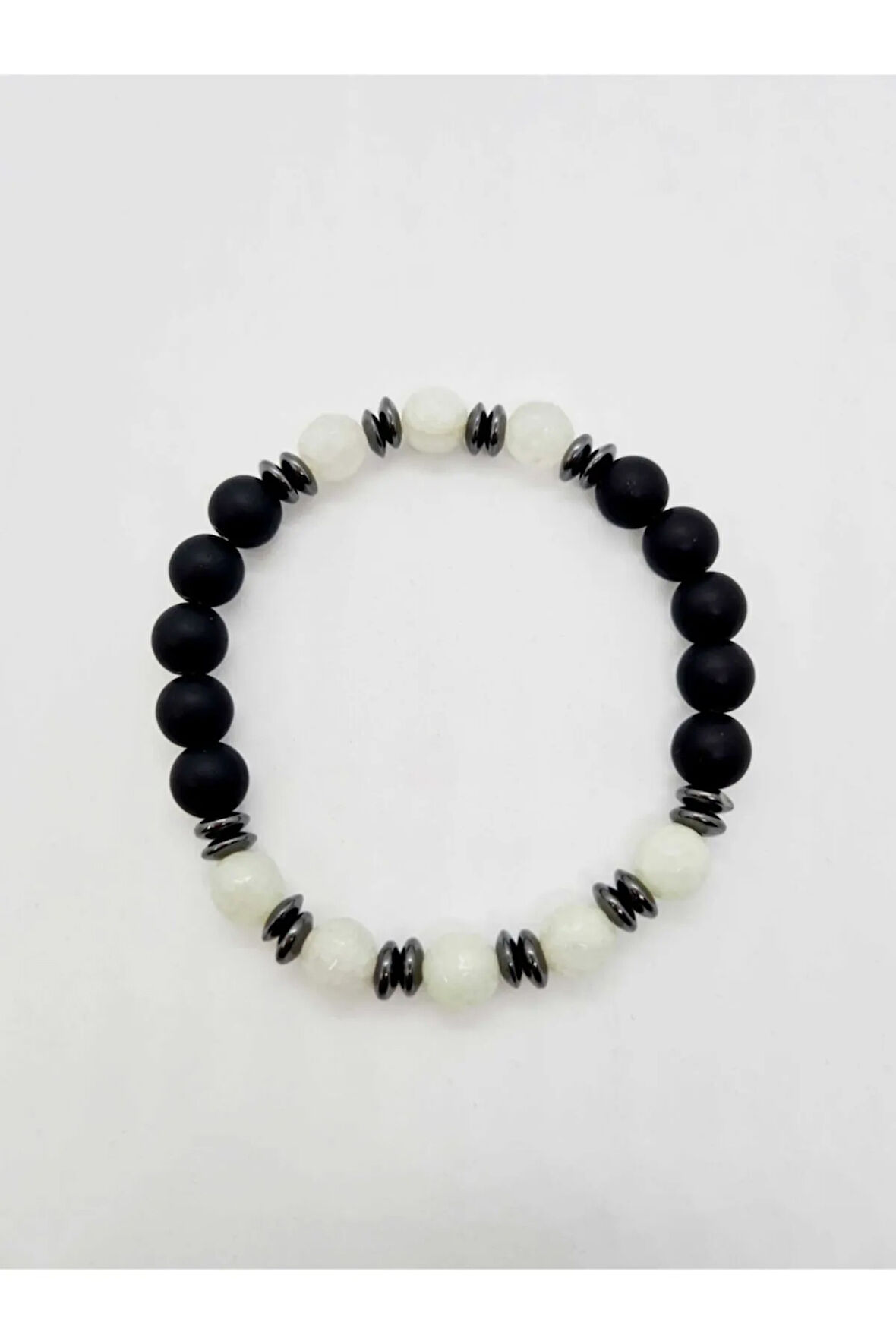 Sertifikalı Akik Hematit Oniks Doğal Taş Bileklik Tasarım