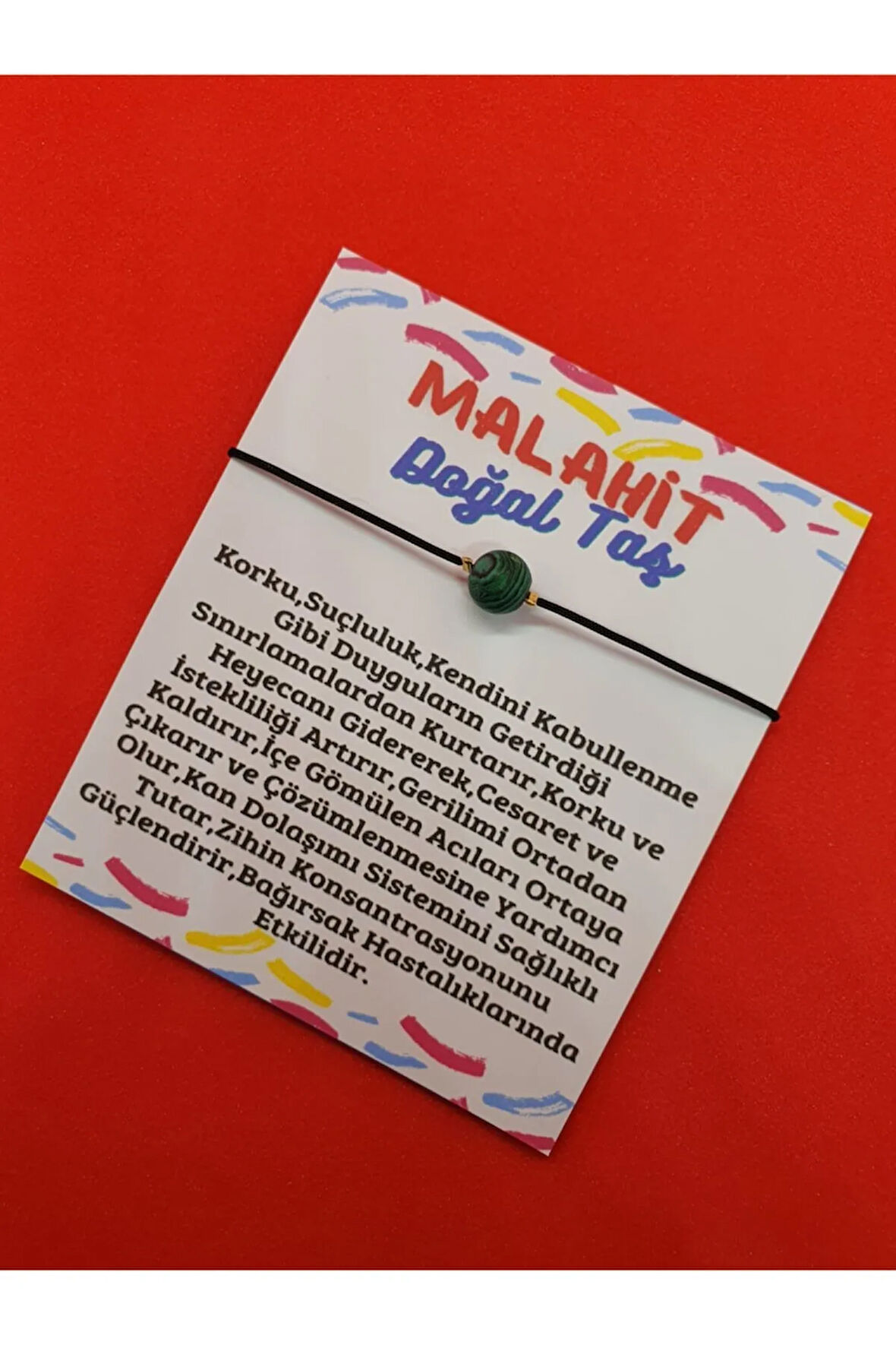 Sertifikalı Malahit Doğal Taş Bileklik