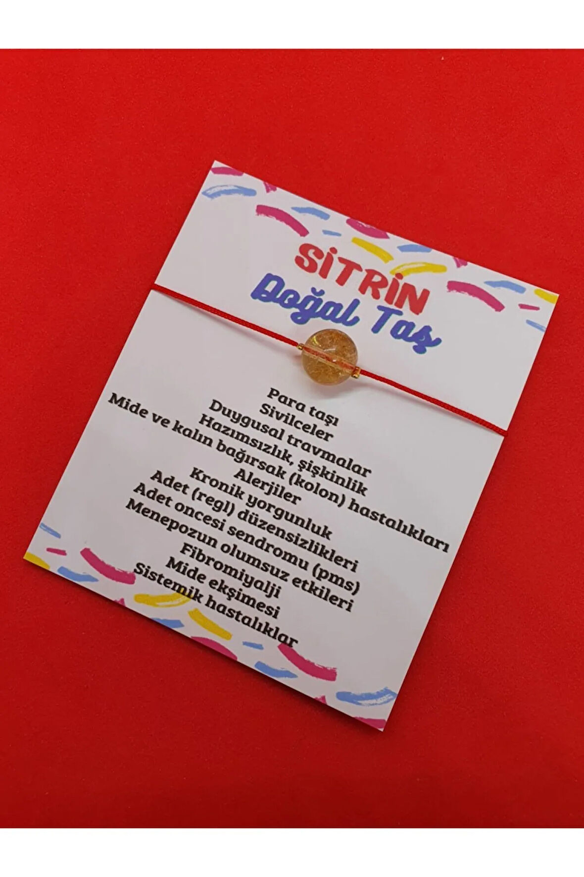 Sertifikalı Sitrin Doğal Taş Ip Bileklik Orijinal Doğal Taş Makrome