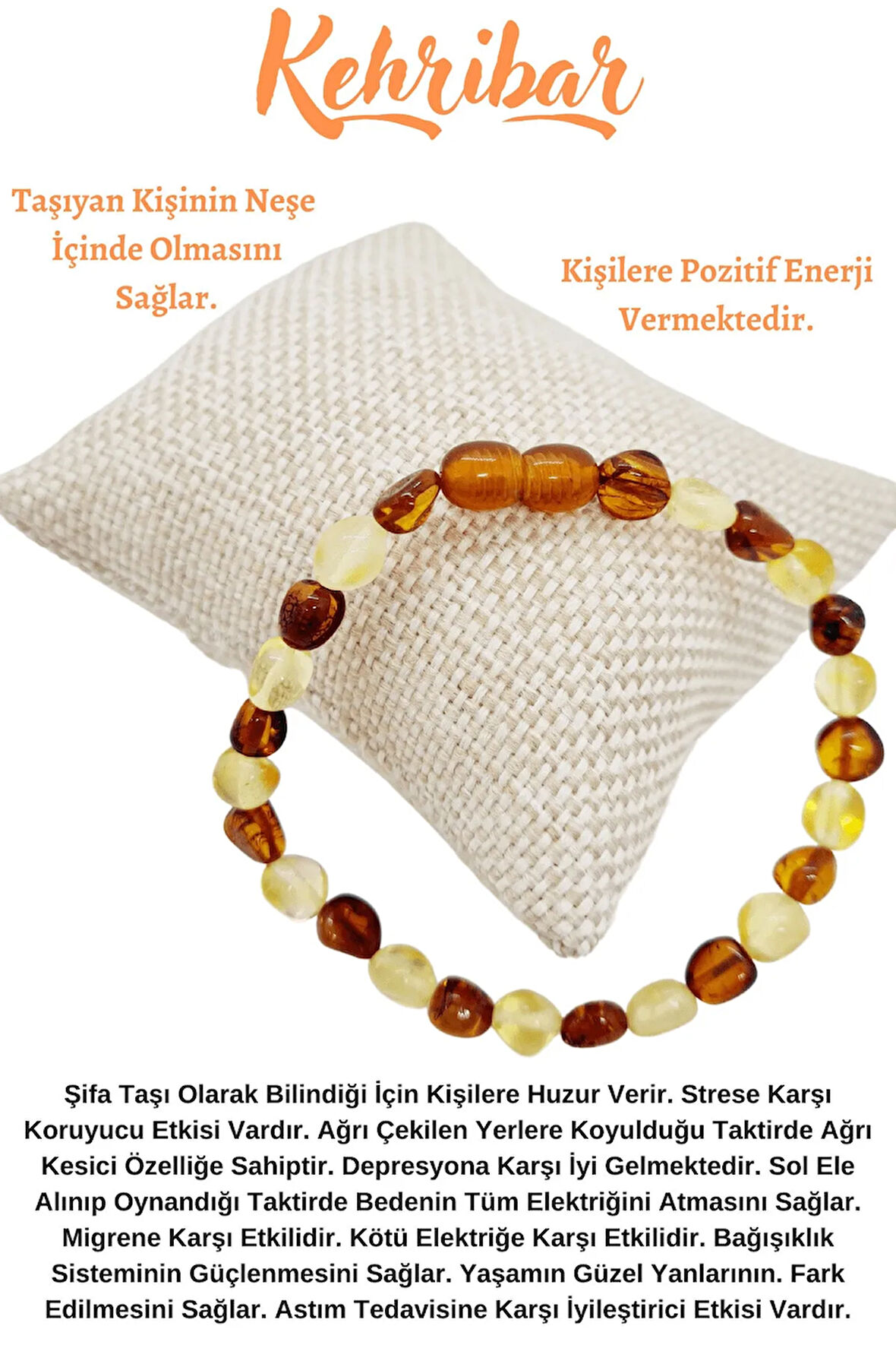 Sertifikalı Doğal Yetişkin Kehribar Bileklik Aaa Kalite Sertifikalı