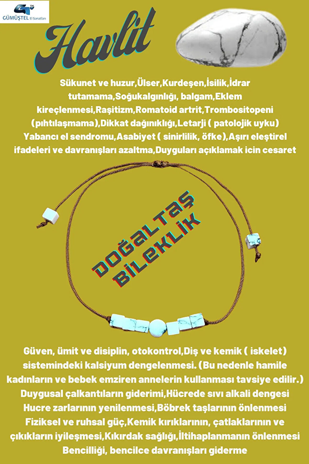 Sertifikalı Doğal Taş Havlit Taşı Bileklik Özel Tasarım Asansörlü Kilit Sistemi