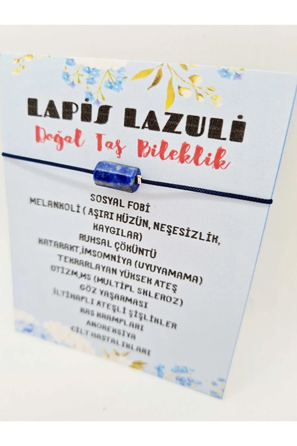 Sertifikalı Doğal Taş Lapis Lazuli Taşı Bileklik
