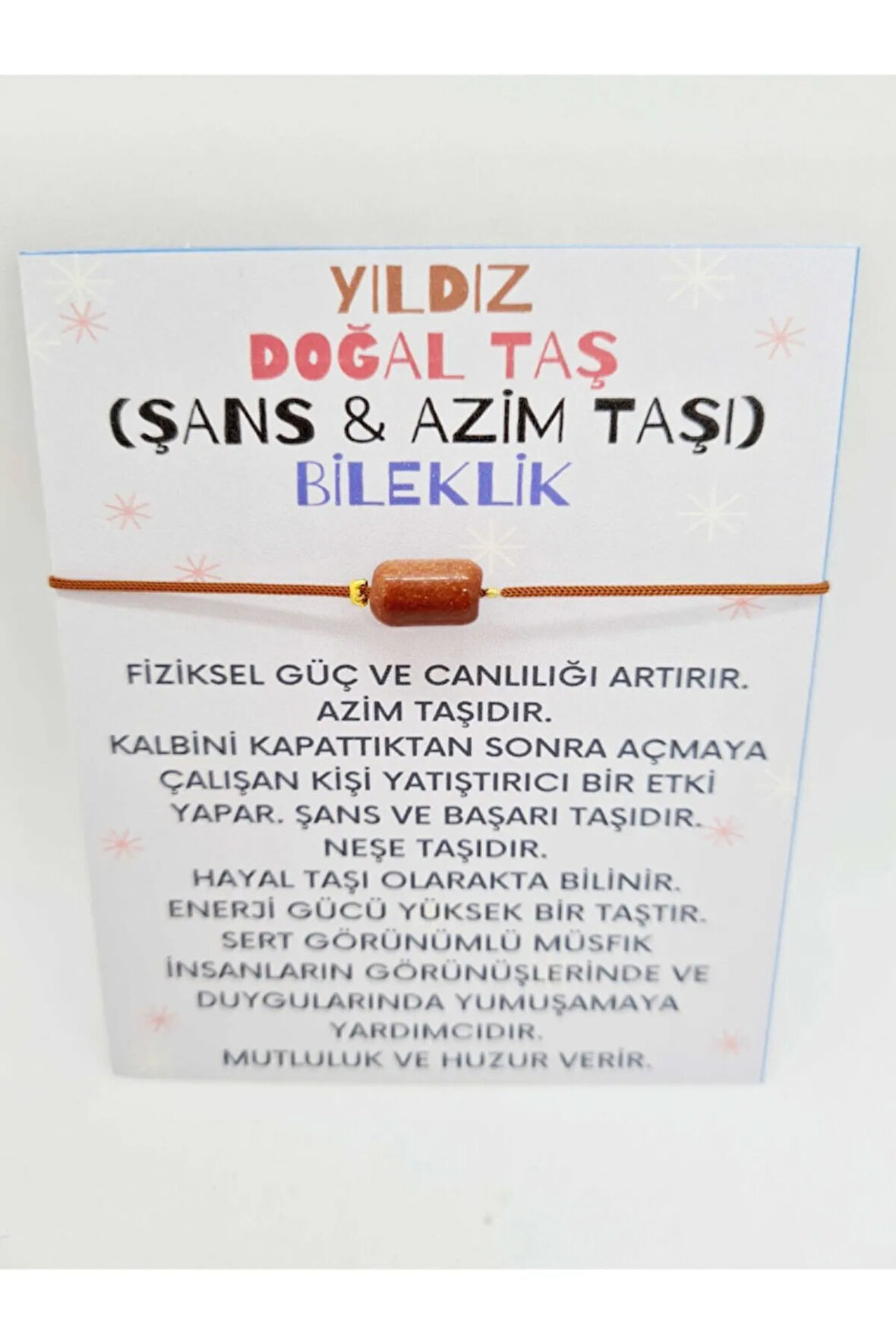 Yıldız Doğal Taş Bileklik ( Azim & Şans Taşı )