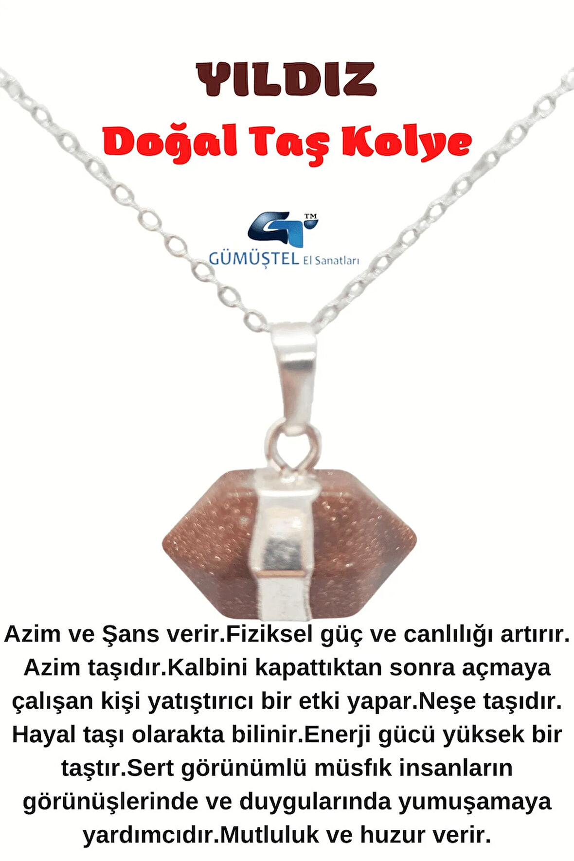 Sertifikalı Yıldız Taşı Doğal Taş Kolye Zincir