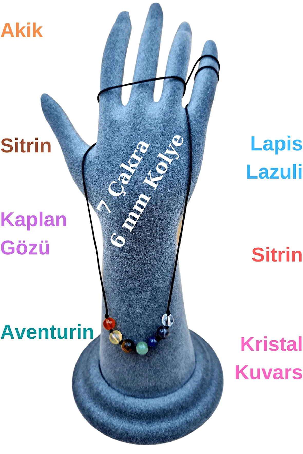 Sertifikalı Doğal 7 Çakra Tasarım Kolye