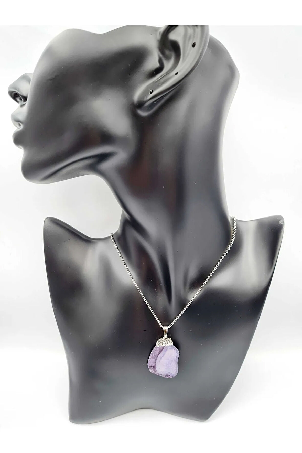 Sertifikalı Doğal Işlenmemiş Akik Taşı Kolye Tasarım