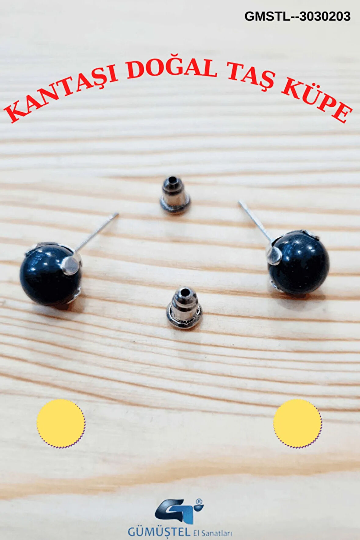 Sertifikalı Kantaşı Doğal Taş Top Küpe Orijinal Doğal Taş Sürpriz