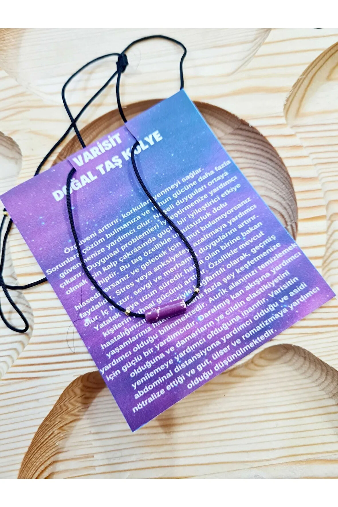 Sertifikalı Varisit Doğal Taş Kolye Sürpriz Hediyeli