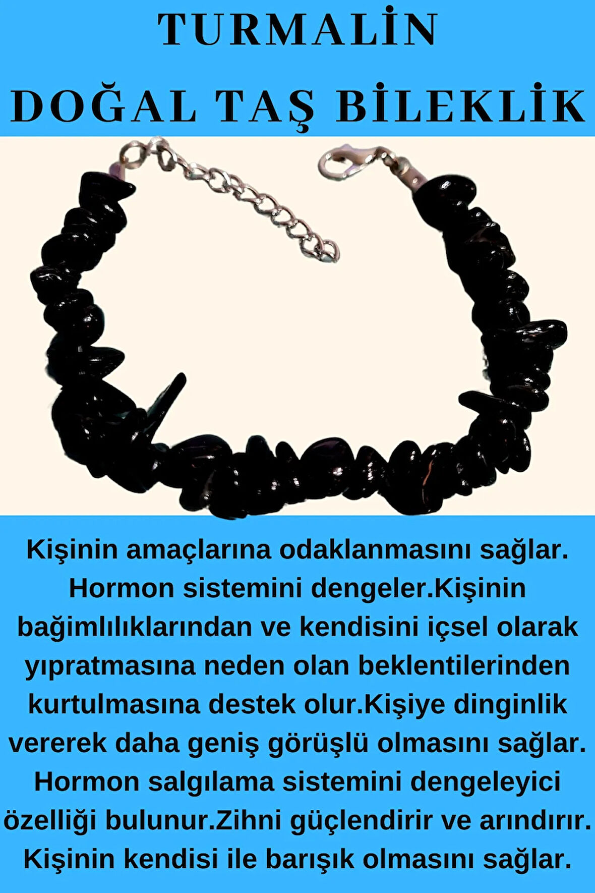 Sertifikalı Siyah Turmalin Doğal Taş Bileklik Aaa Kalite Sürpriz Hediyeli