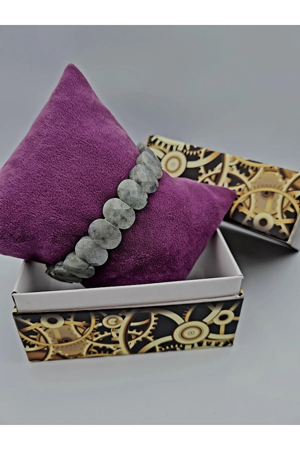 Sertifikalı Labradorit Doğal Taş Rolex Bileklik Aaa Kalite