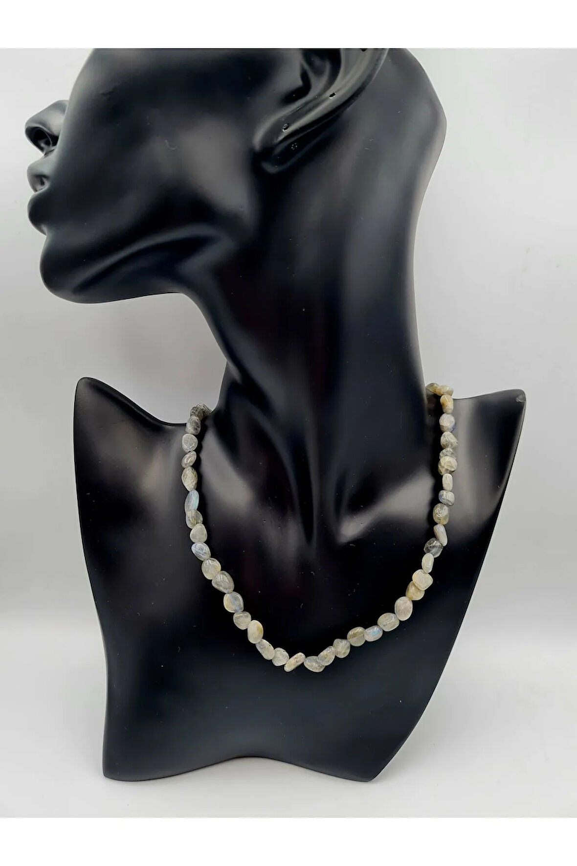 Sertifikalı Labradorit Orijinal Doğal Taş Tımbıl Kolye Aaa Kalite