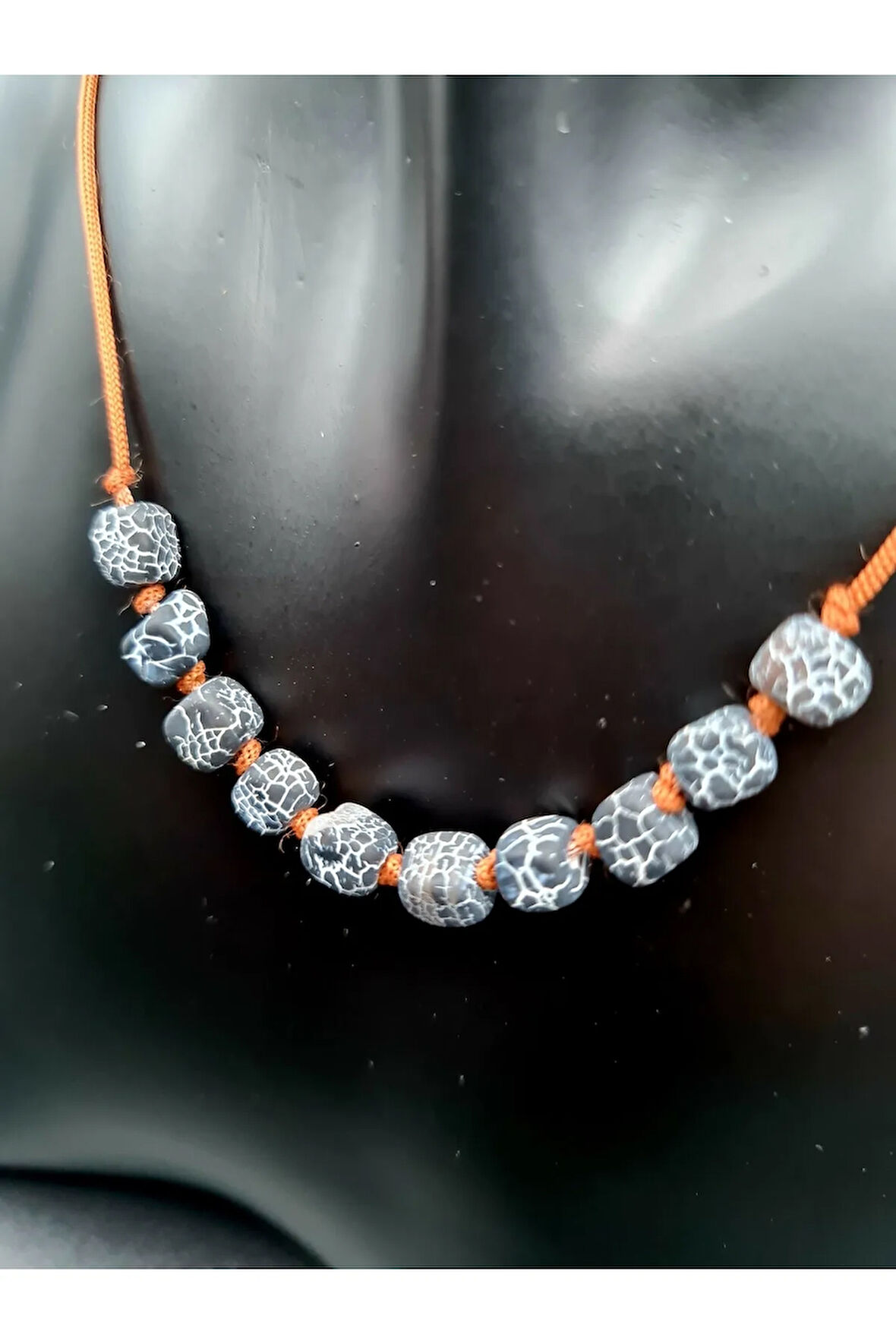 Sertifikalı Küp Akik Doğal Taş Kolye