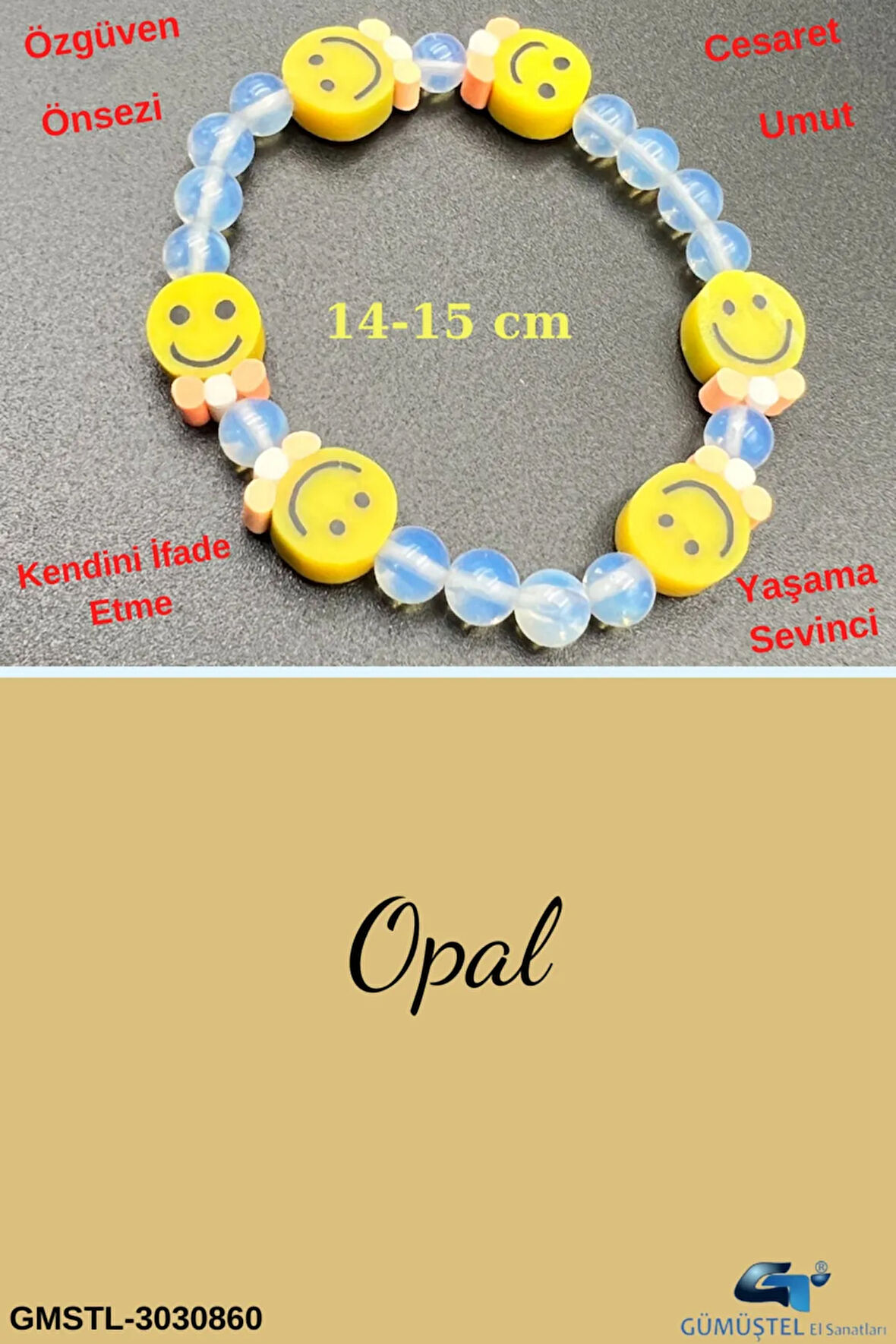 Sertifikalı Opal Doğal Taş Çocuk Bilekliği