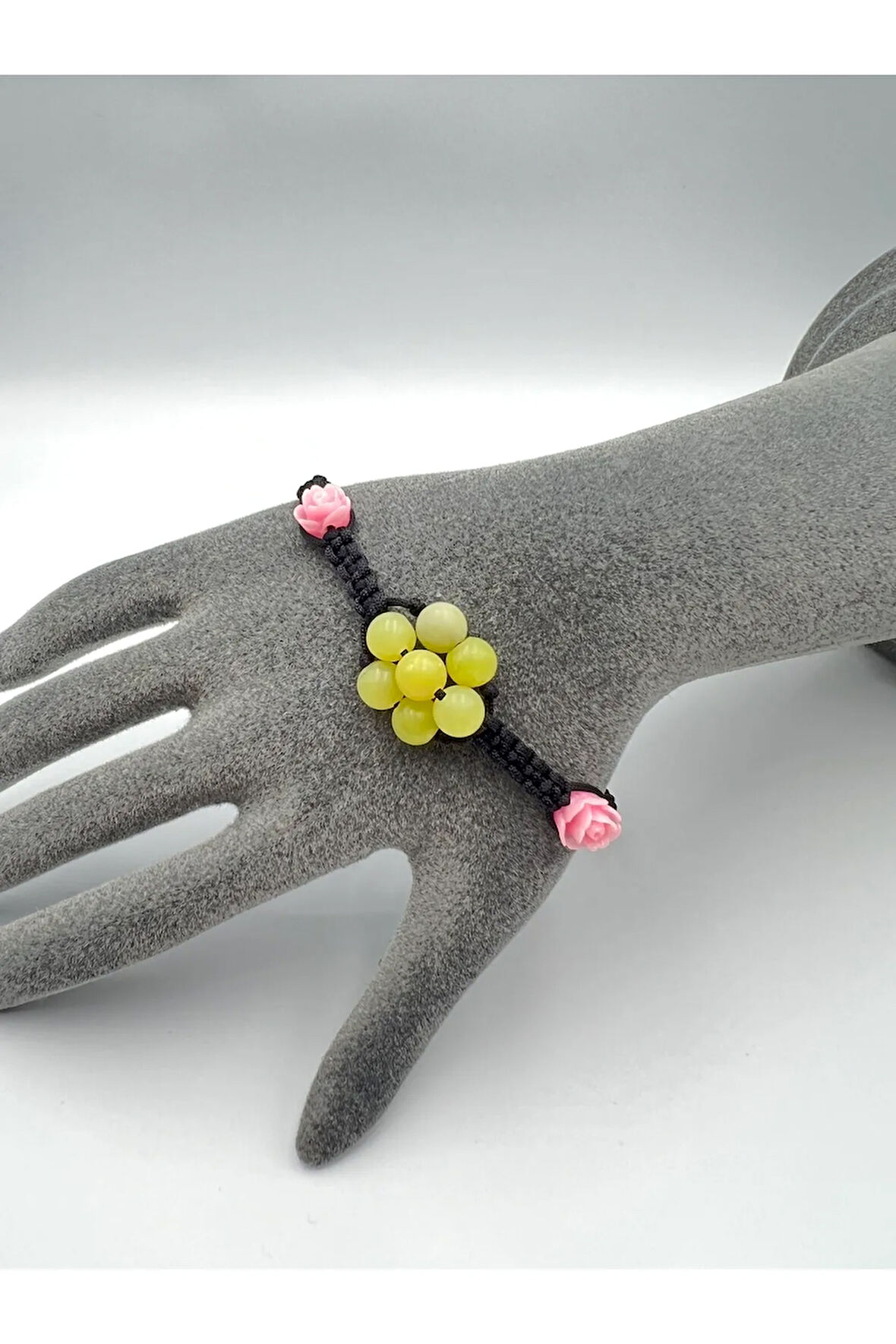 Sertifikalı Kalsit Doğal Taş Bileklik Asansörlü Kilit Sistemi Aaa Kalite El Yapımı Bileklik 6mm