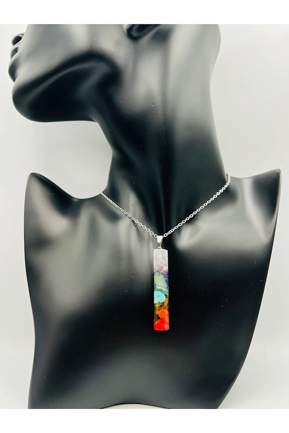 Sertifikalı Doğal Taş Epoksi Kolye