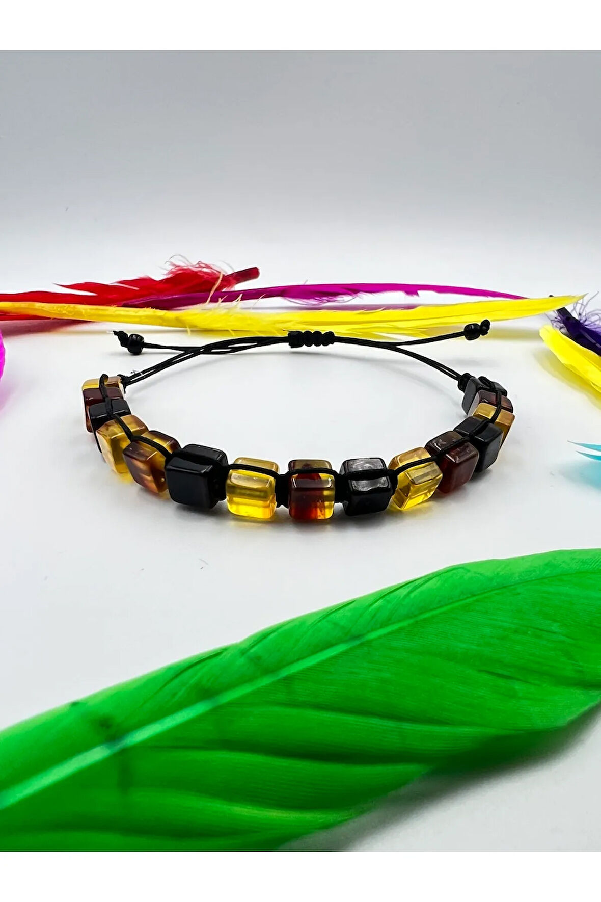 Sertifikalı Kehribar Bileklik Küp Kesim Aaa Kalite Asansörlü Kilit Sistemi