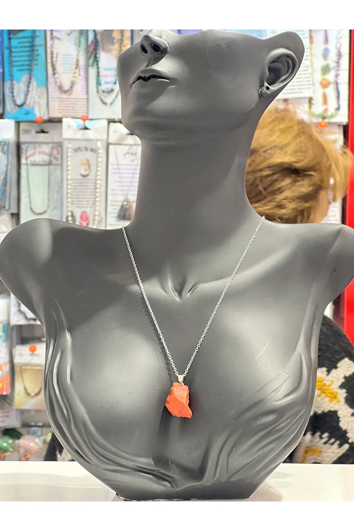 Sertifikalı Orijinal Işlenmemiş Doğal Taş Jasper Kolye Sürpriz Hediyeli