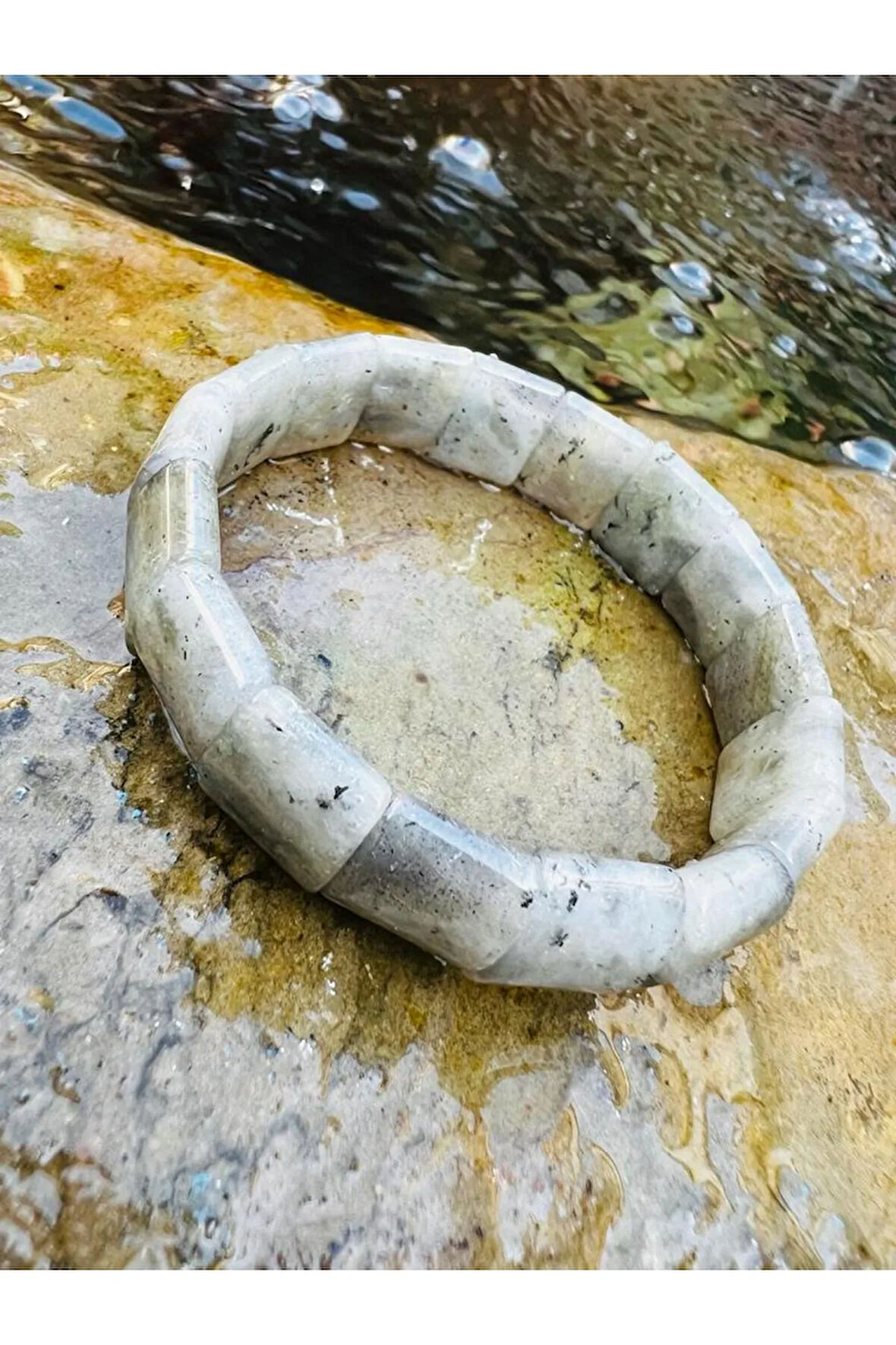 Sertifikalı Doğal Labradorit Taşı Özel Kesim Rolex Bileklik