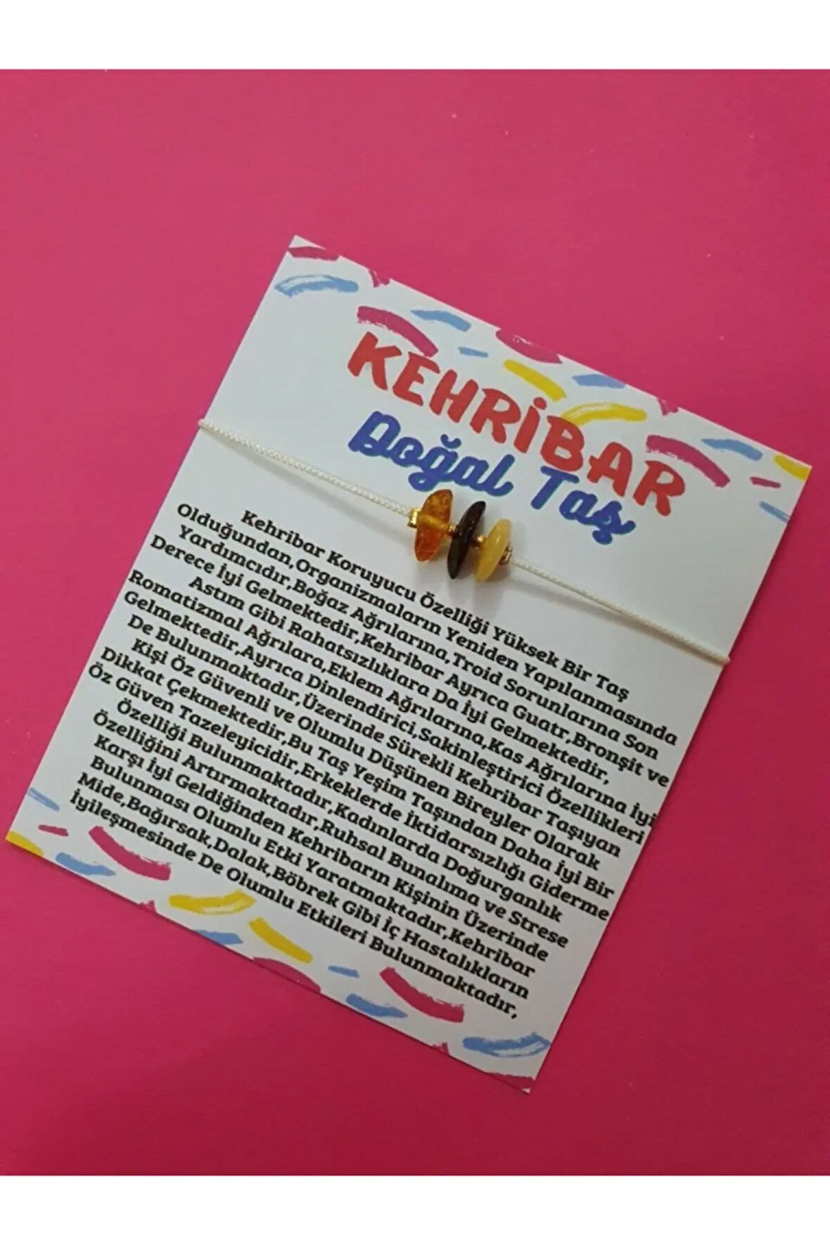 Sertifikalı Kehribar Bileklik Asansörlü Ayarlanabilen Ip Bileklik