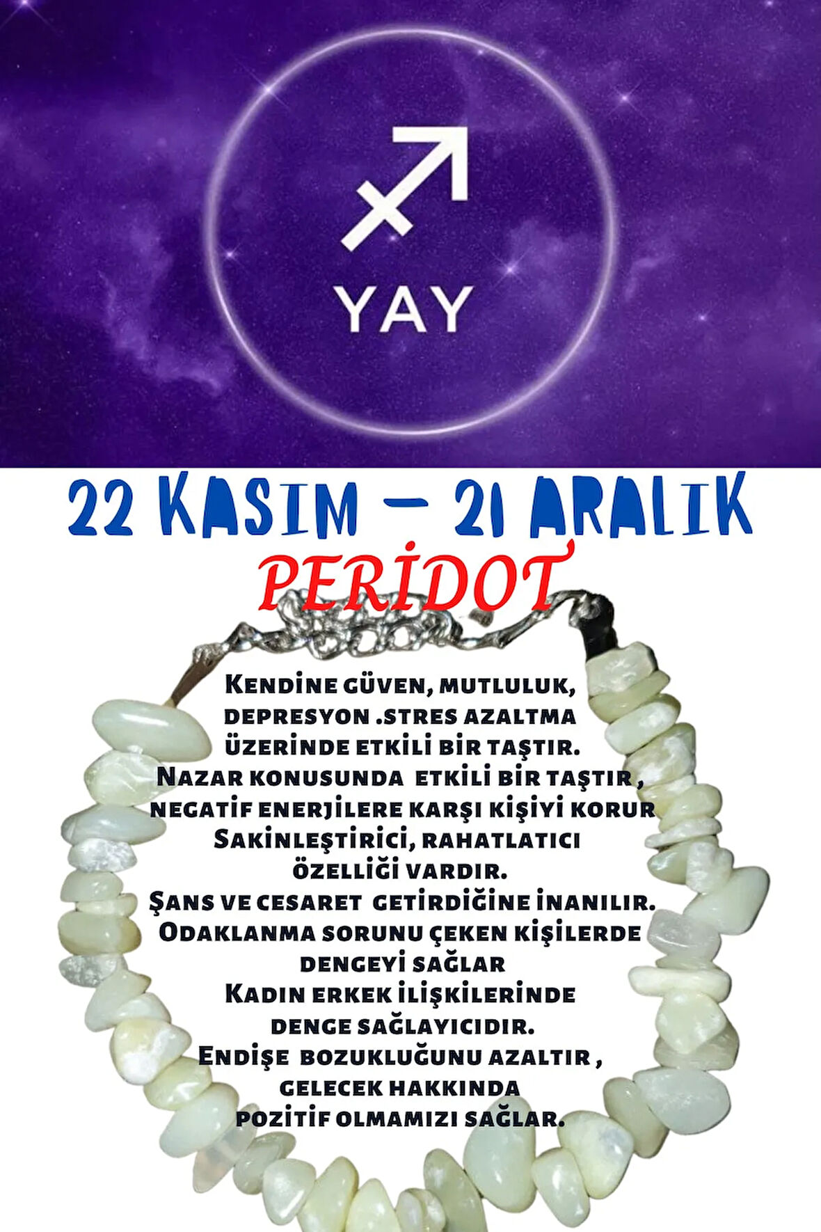 Sertifikalı Yay Burcu Burç Bilekliği