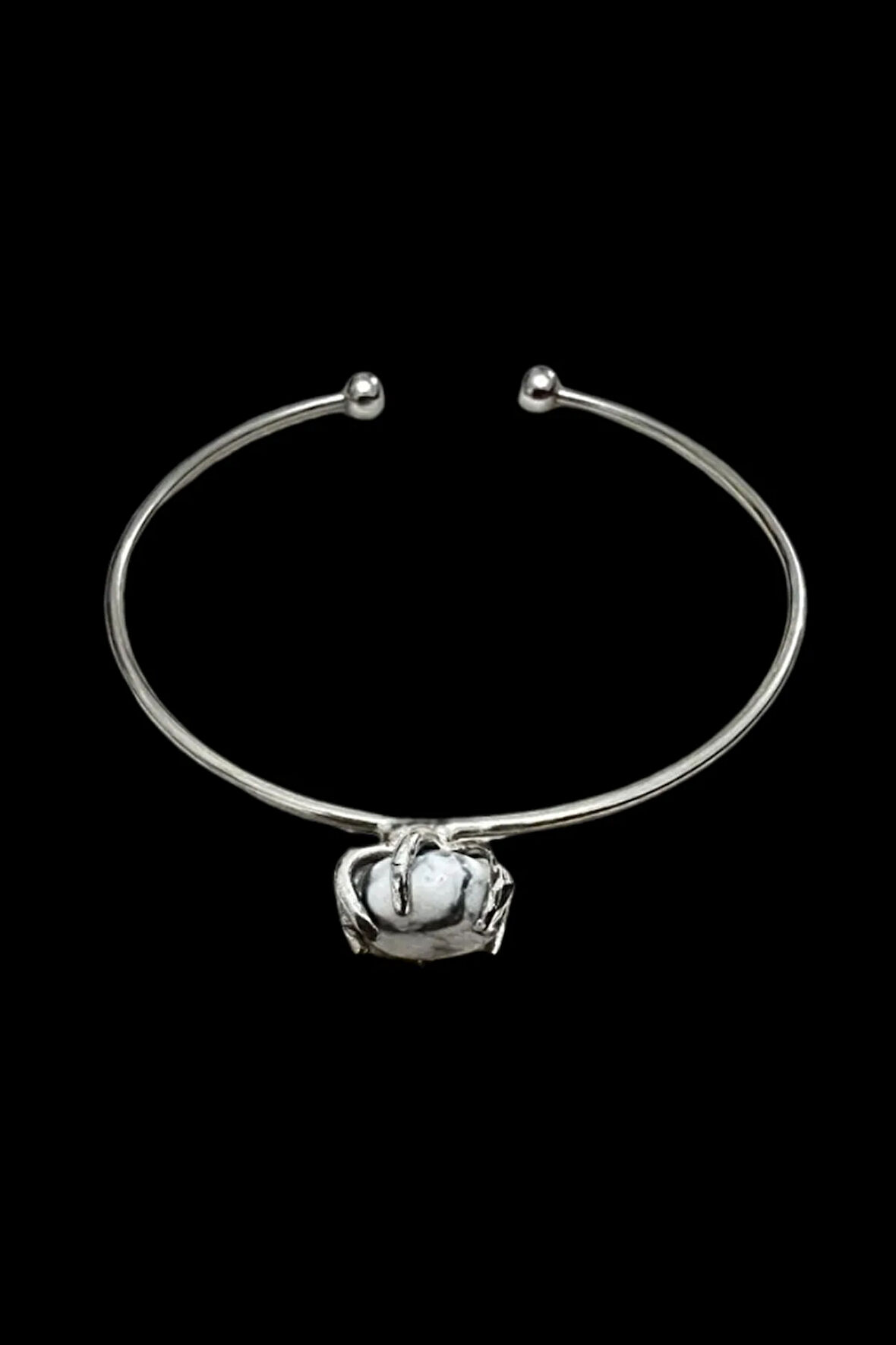 Sertifikalı Havlit Doğal Taş Kelepçe Bileklik Ayarlanabilir Tasarım